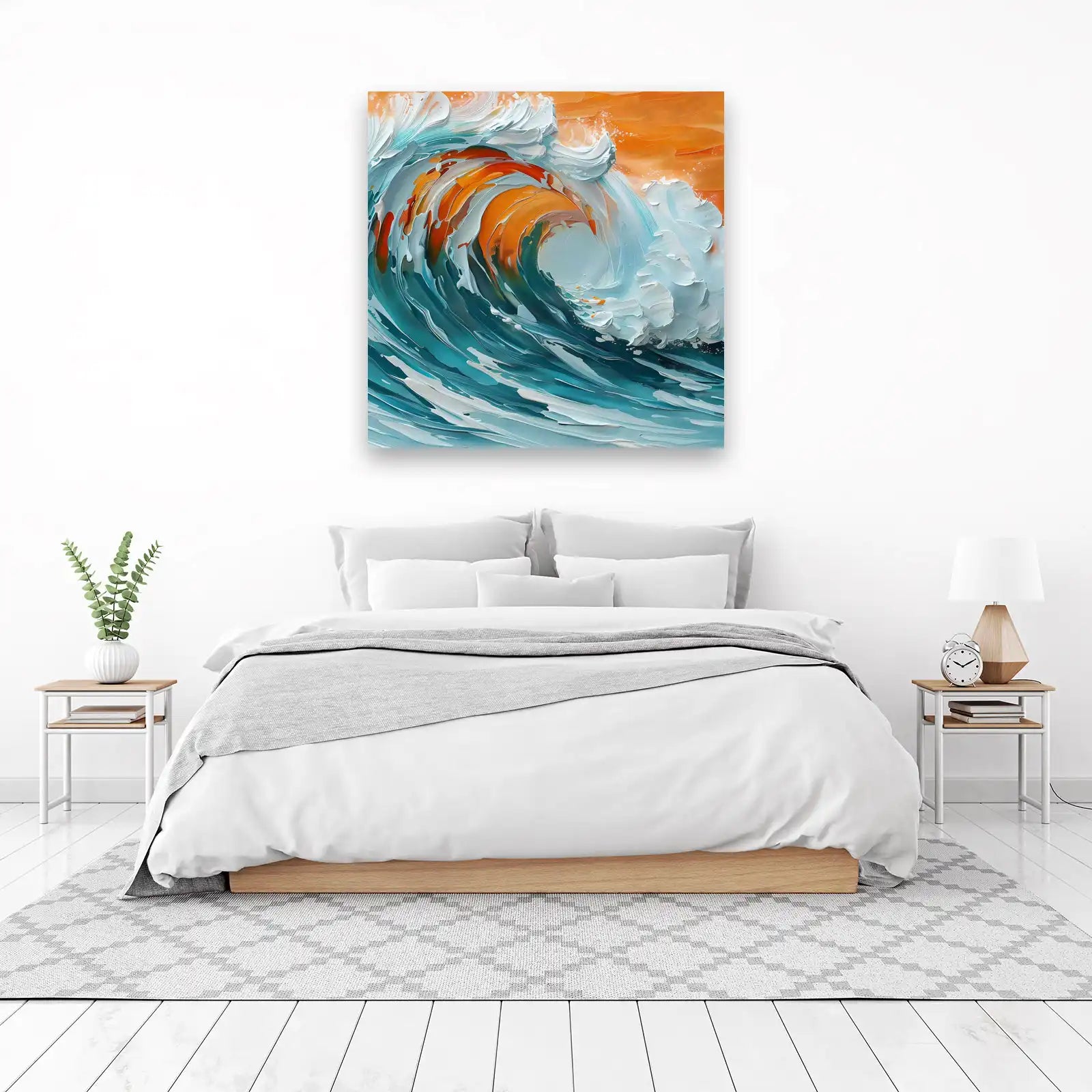 Vibrant Ocean Wave Textured Wall Art