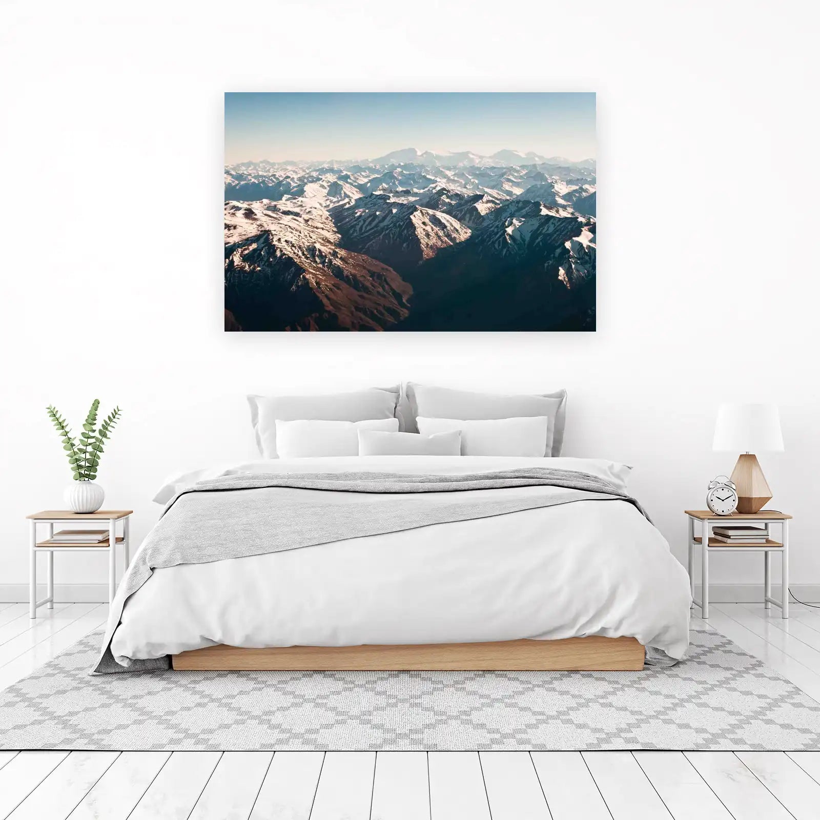 Majestic Mountain Peaks Snowy Landscape Wall Art
