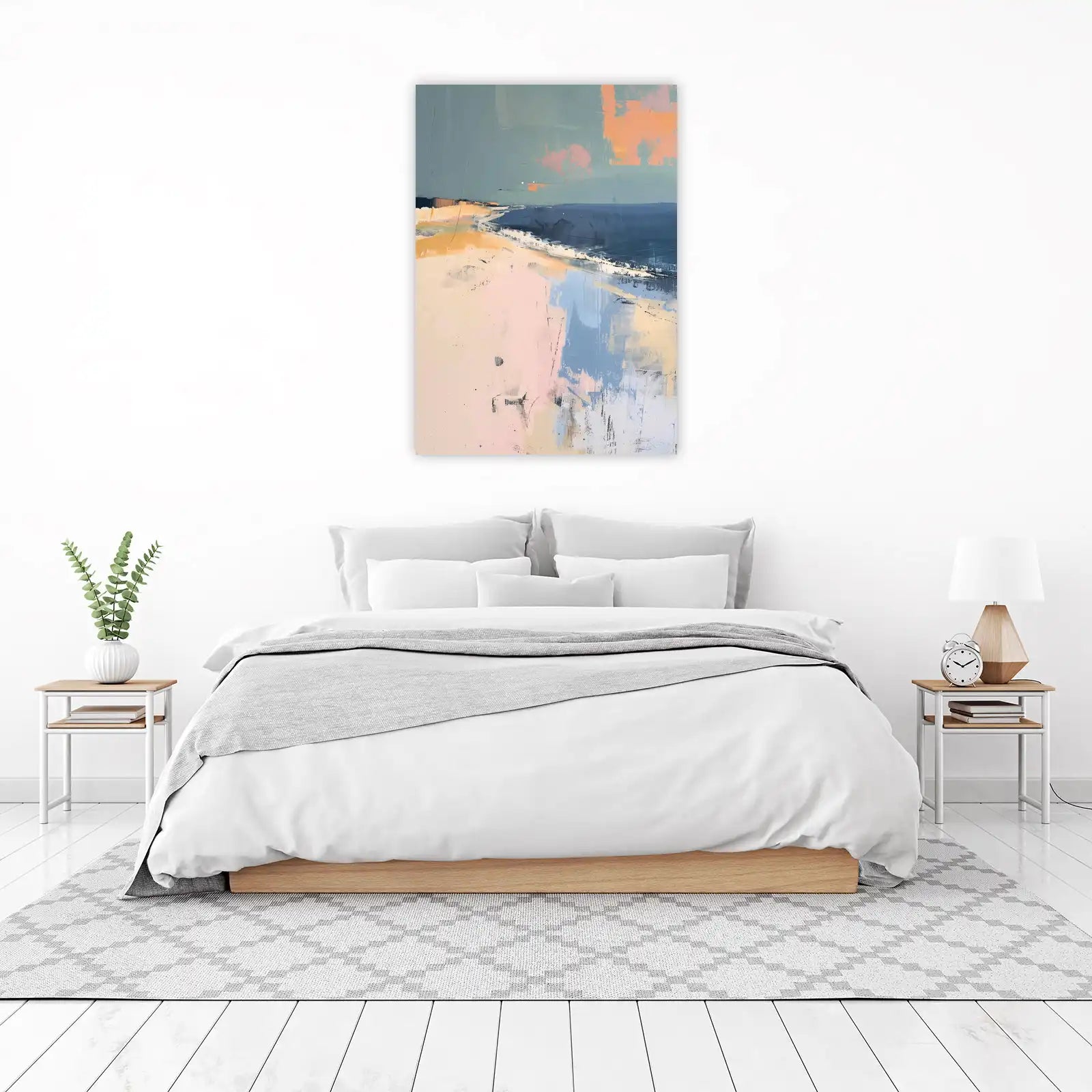 Serene Coastal Abstract Landscape Wall Art