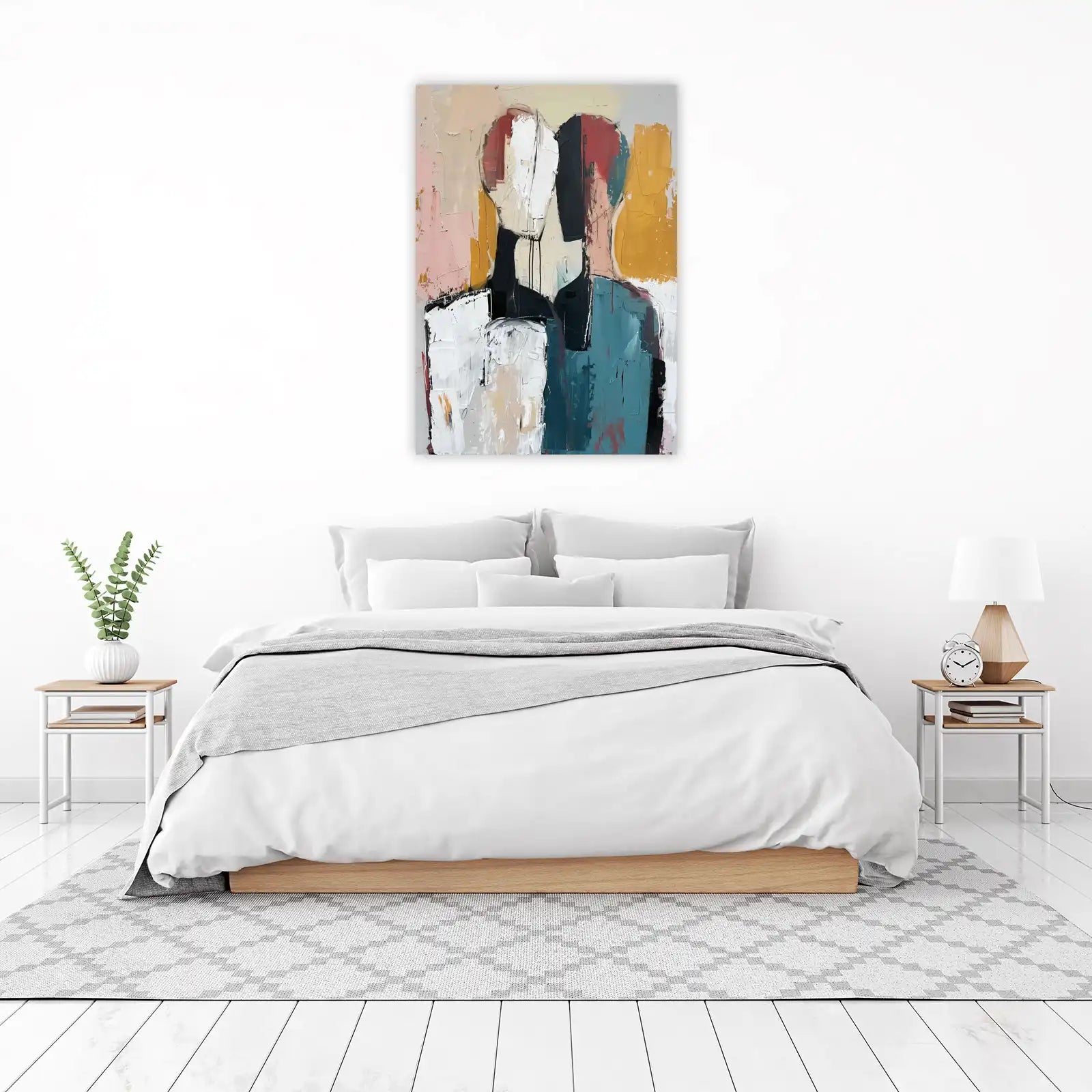Abstract Couple Textured Wall Art