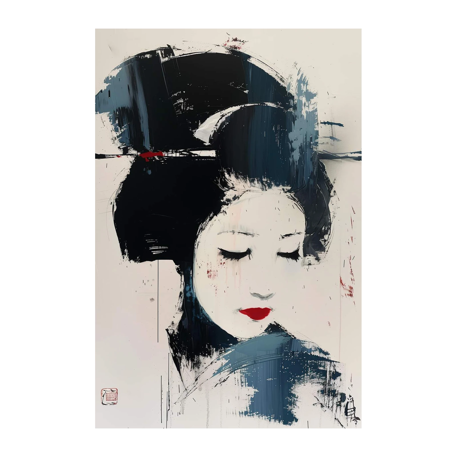 Abstract Geisha Serenity Wall Art