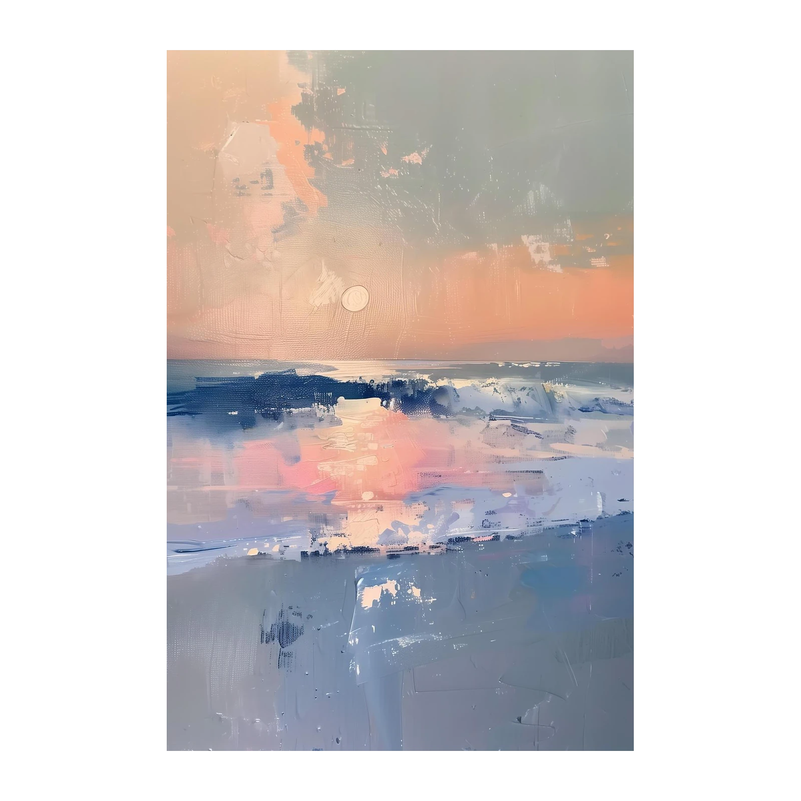 Serene Sunset Ocean Abstract Wall Art