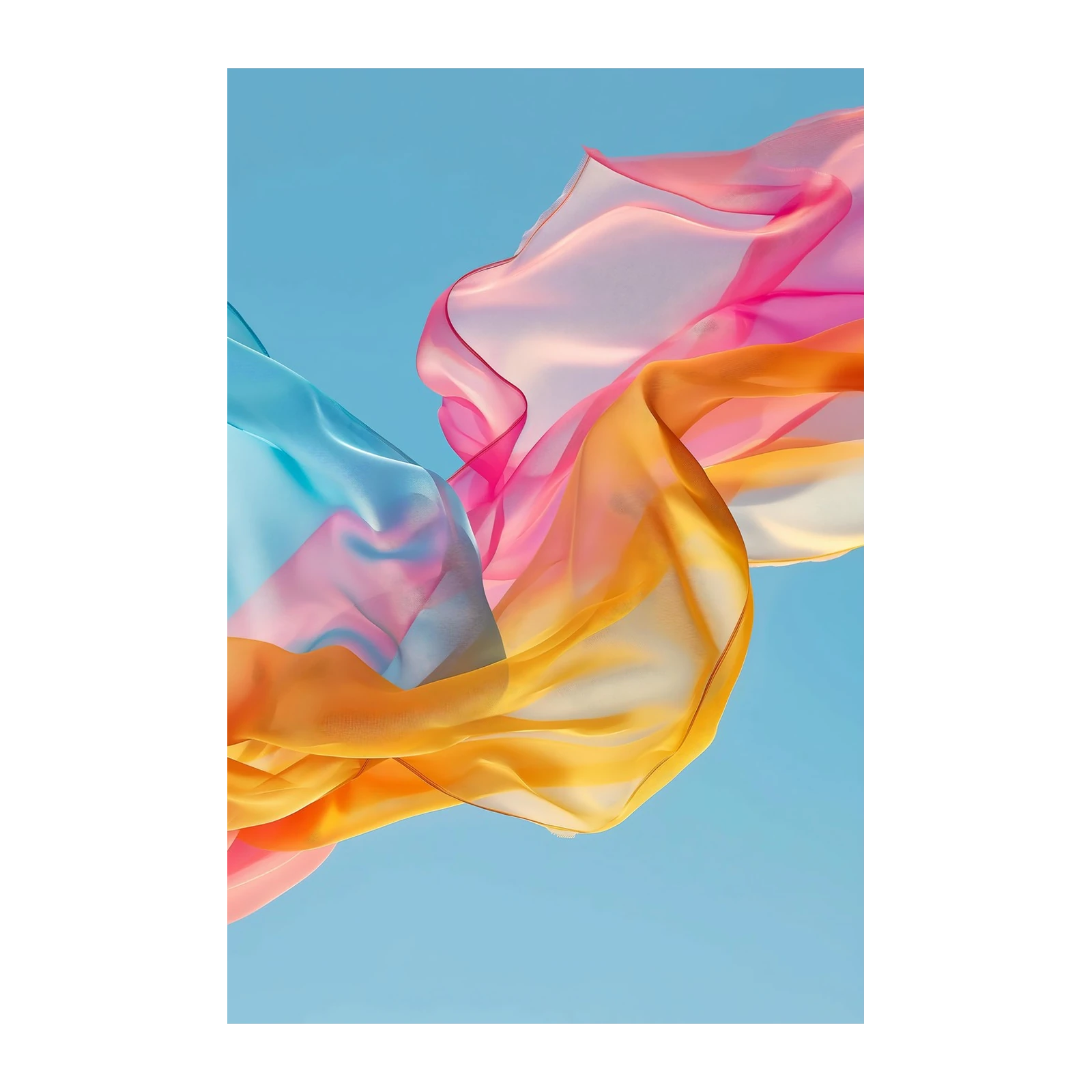Vibrant Flowing Fabric Sky Wall Art