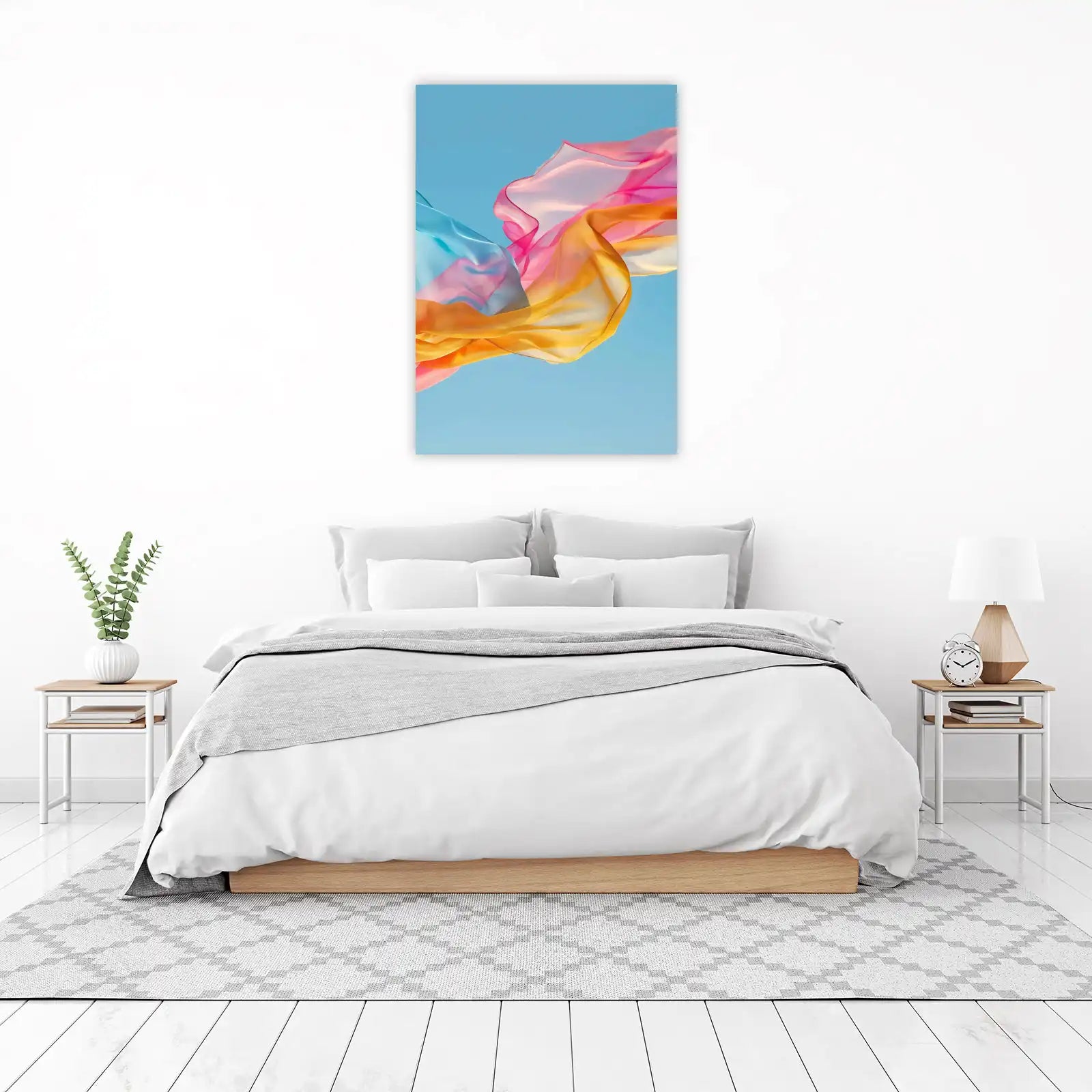 Vibrant Flowing Fabric Sky Wall Art