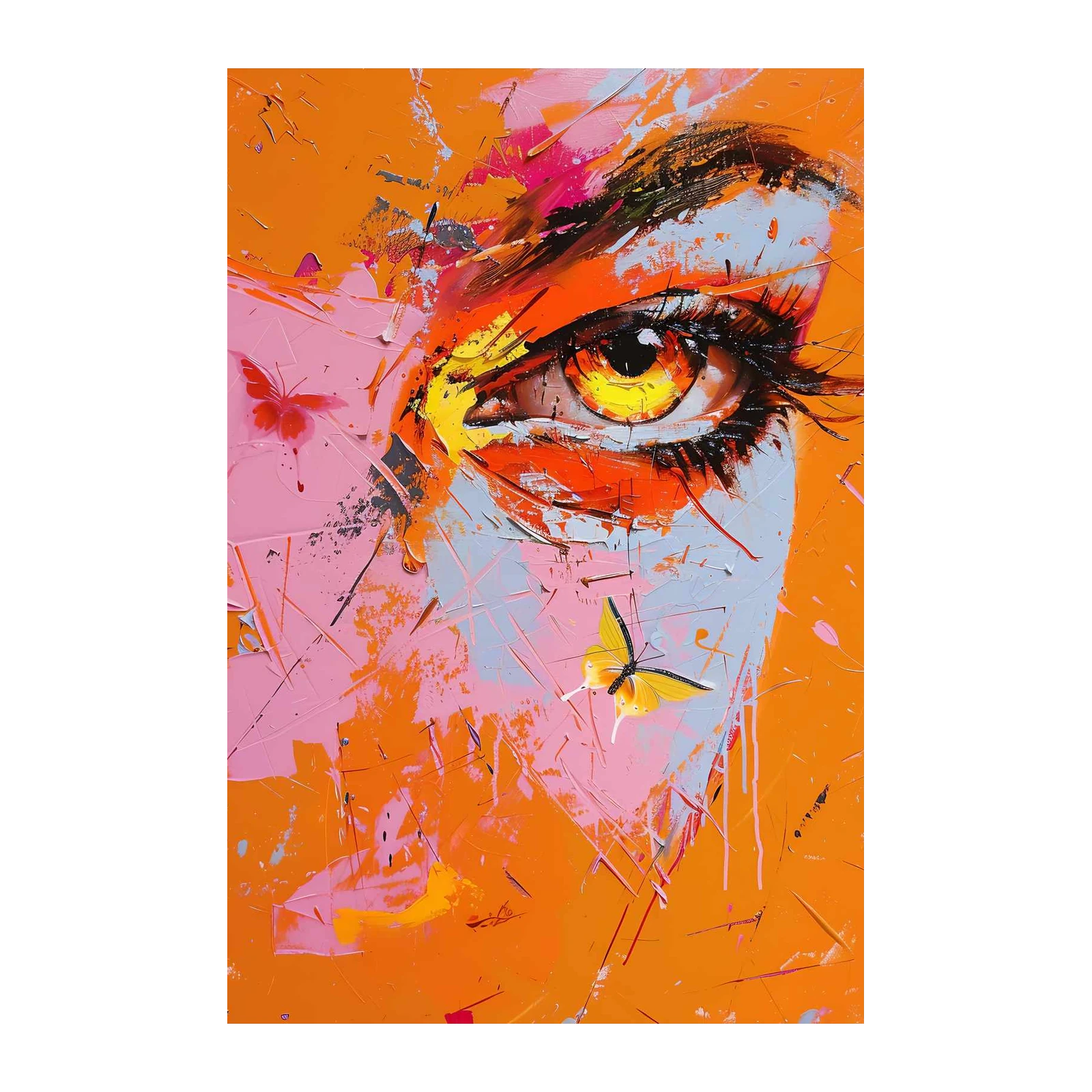Vibrant Butterfly Eye Abstract Wall Art