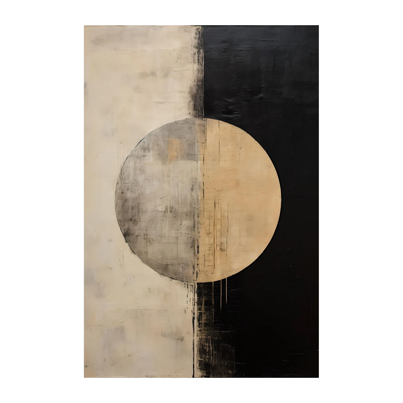 Abstract Circle Yin Yang Wall Art