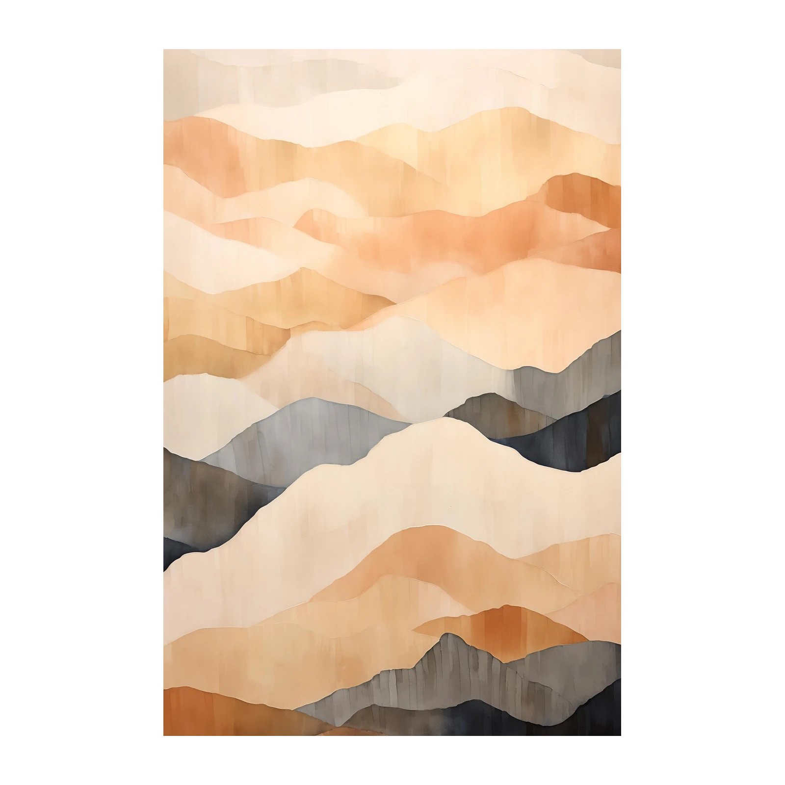 Abstract Sunset Mountains Wall Art