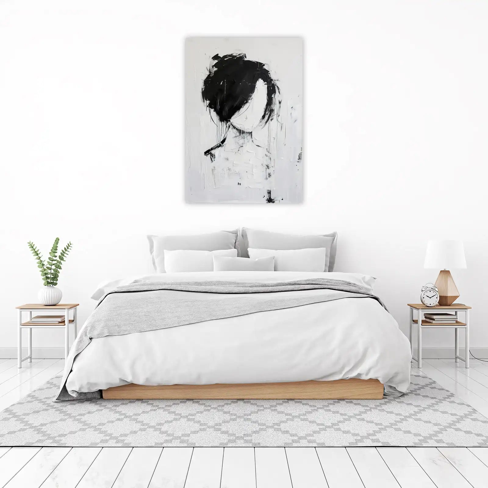 Abstract Portrait Bold Black & White Wall Art