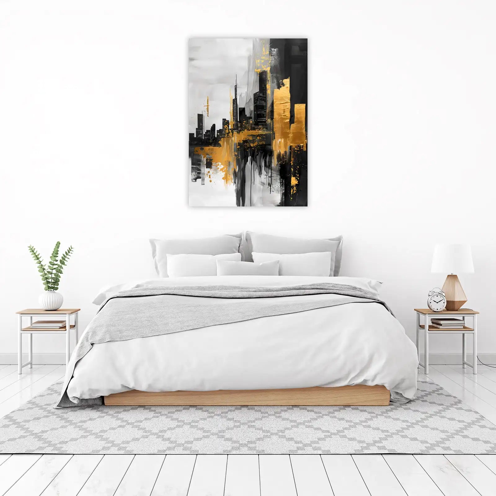 Modern Gold Skyline Wall Art