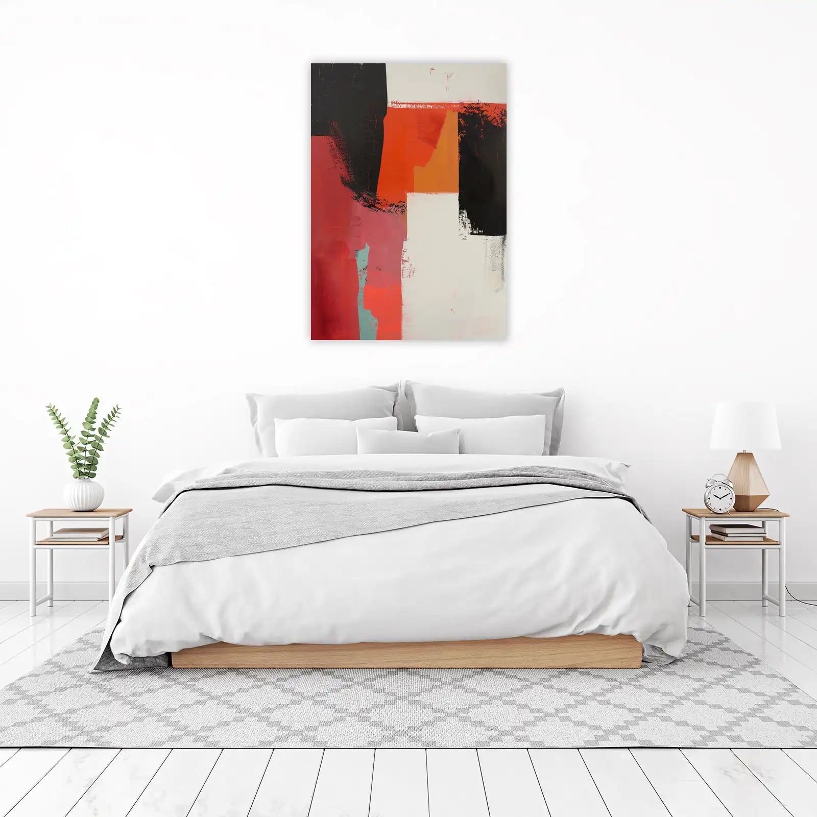 Bold Abstract Red & Black Wall Art