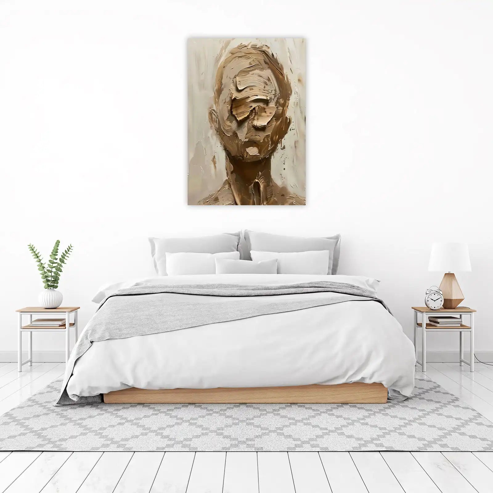 Abstract Portrait Textured Impasto Wall Art