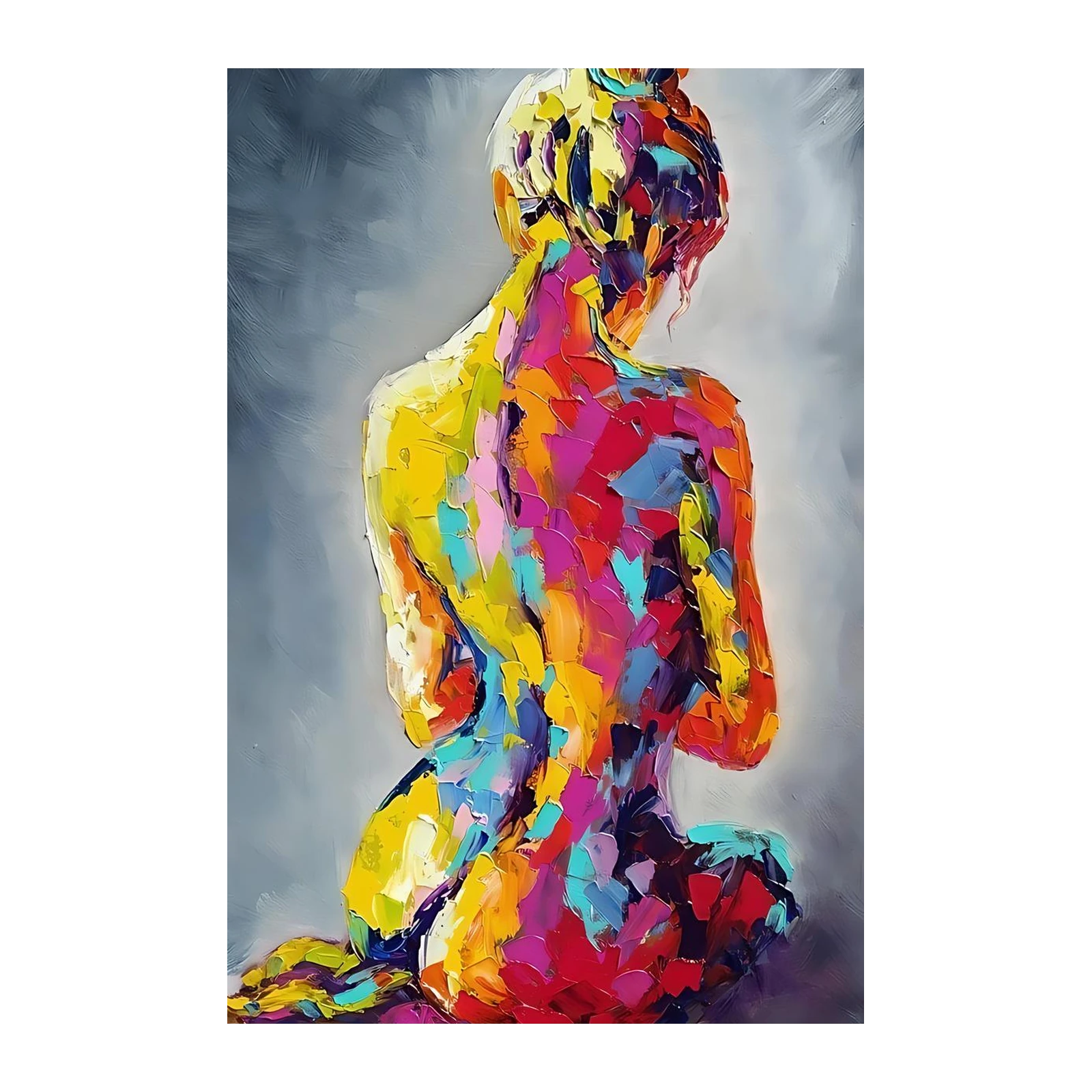 Vibrant Abstract Figure Wall Art