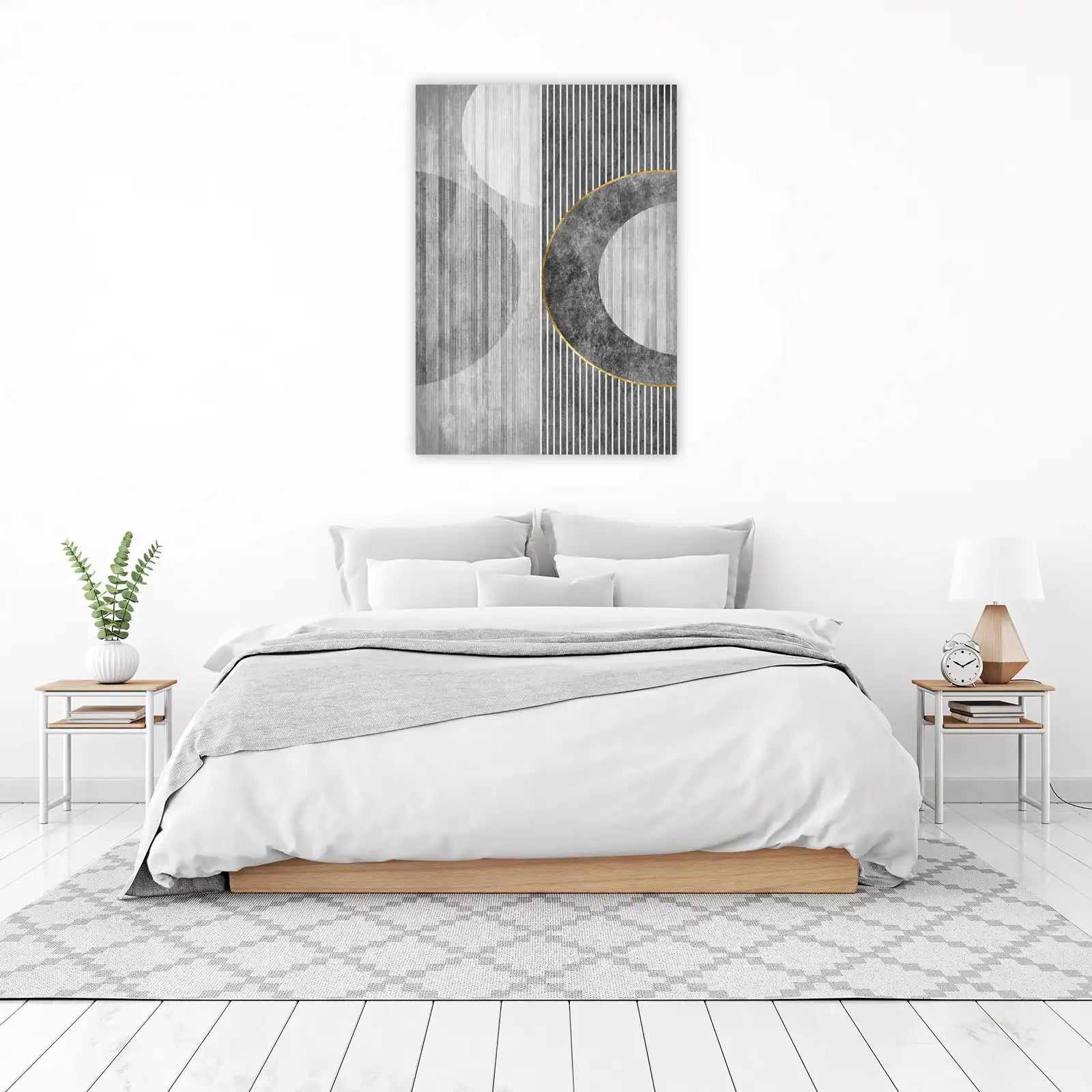 Modern Gold & Gray Geometric Wall Art