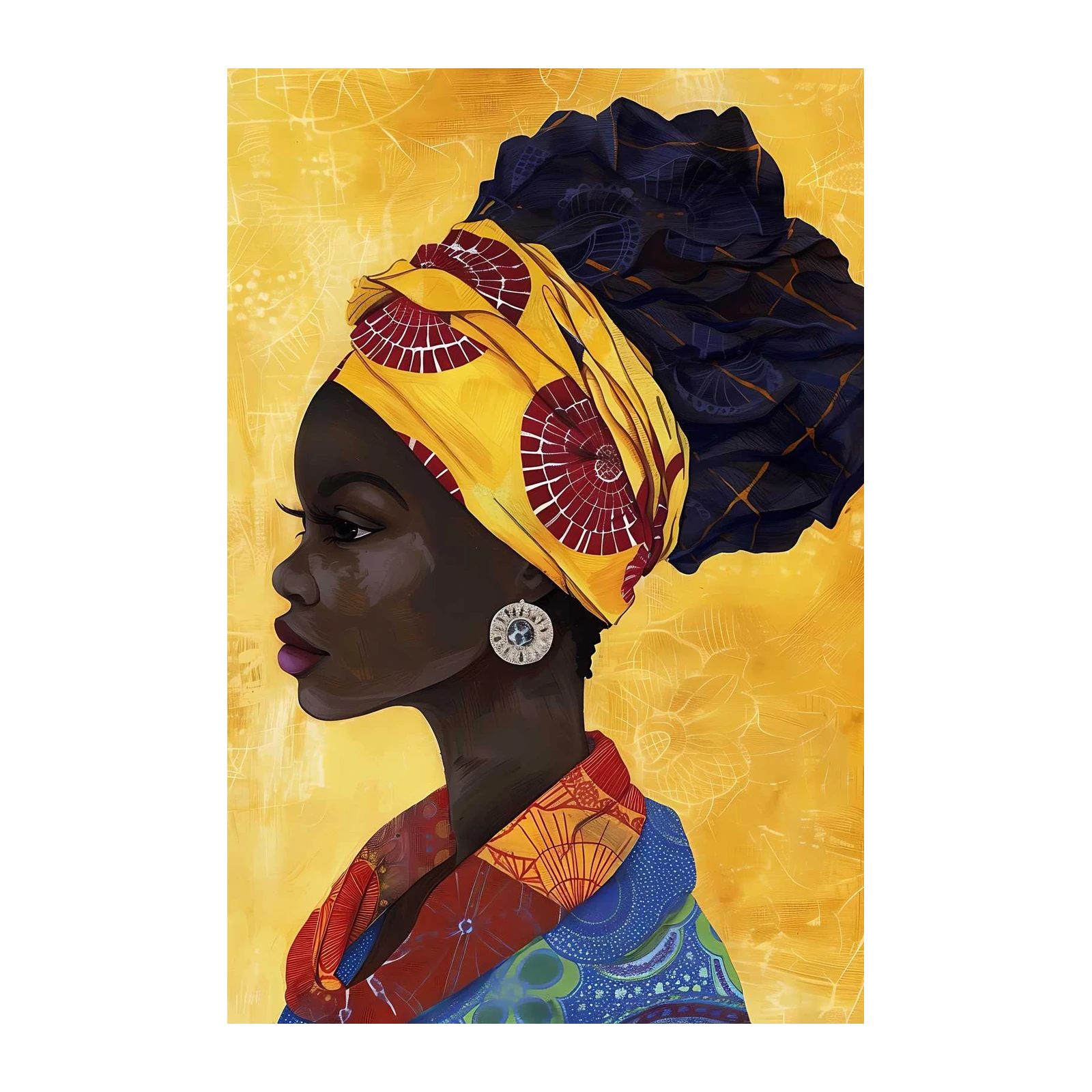 Vibrant Afro Queen Wall Art