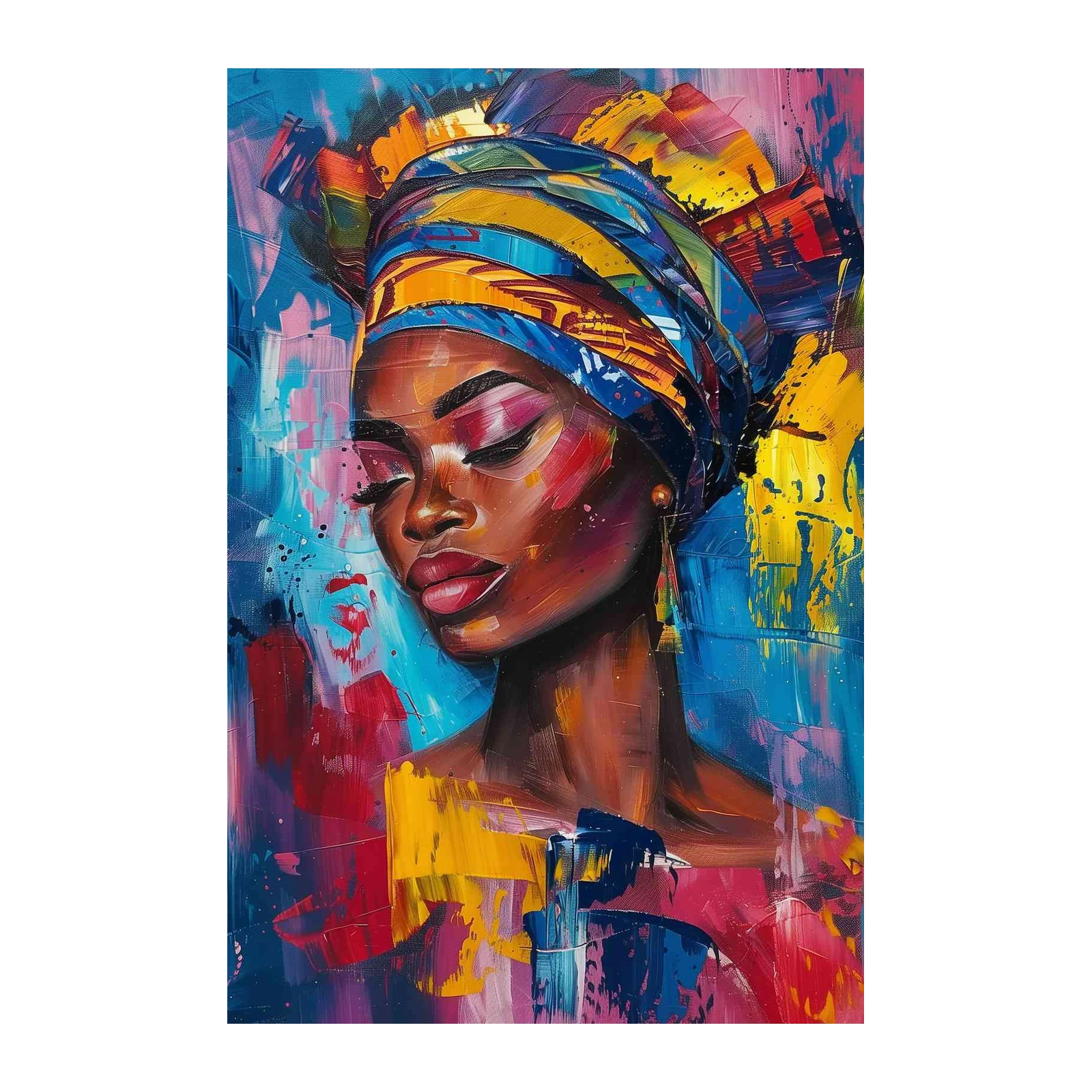 Vibrant Turban Portrait Wall Art