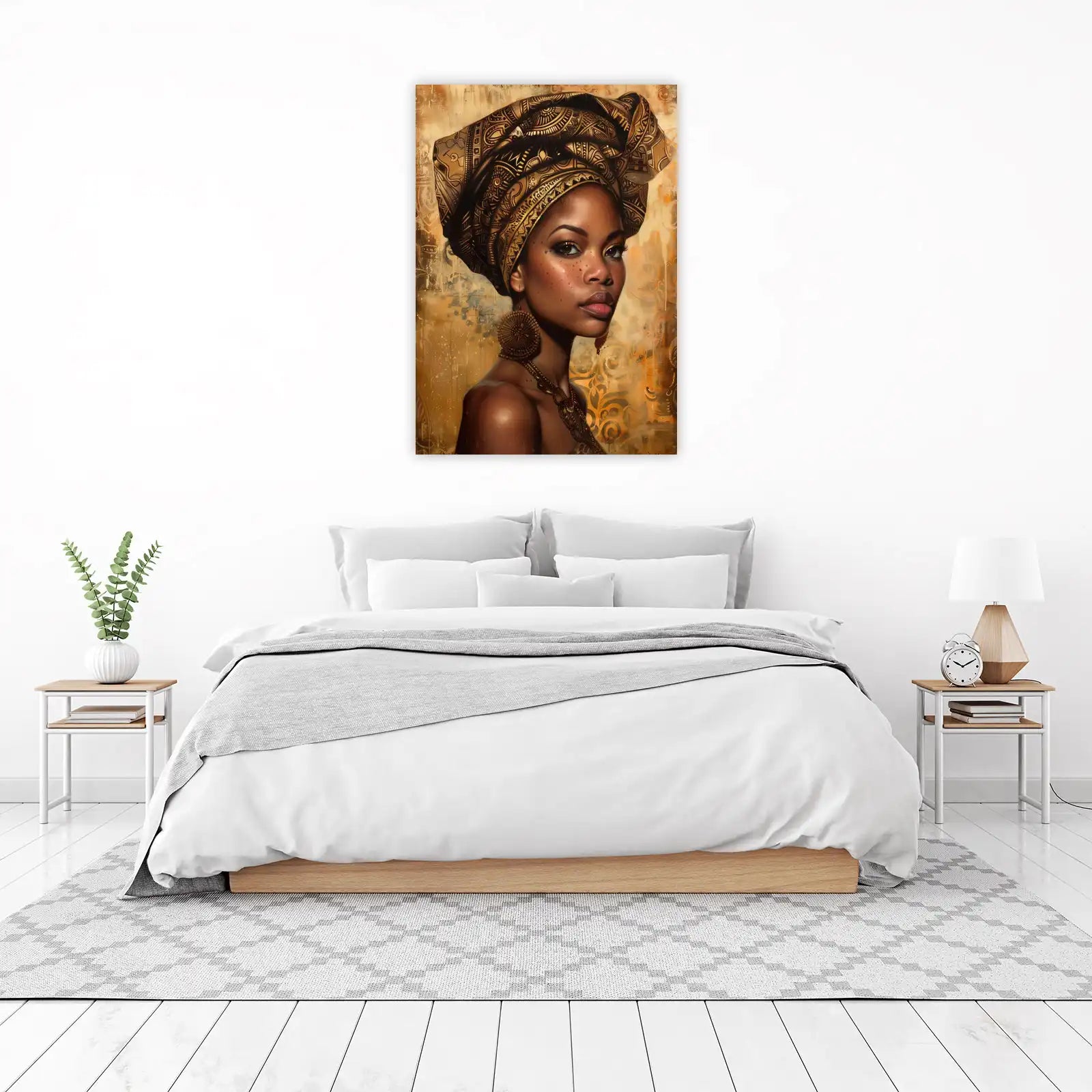Elegant Queen Gold Turban Wall Art