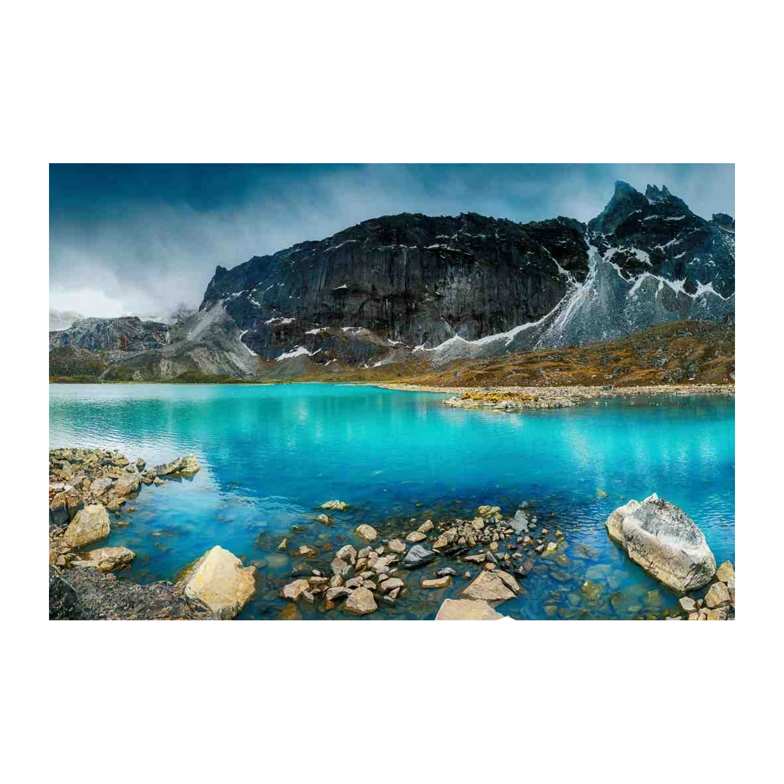 Turquoise Mountain Lake Landscape Wall Art