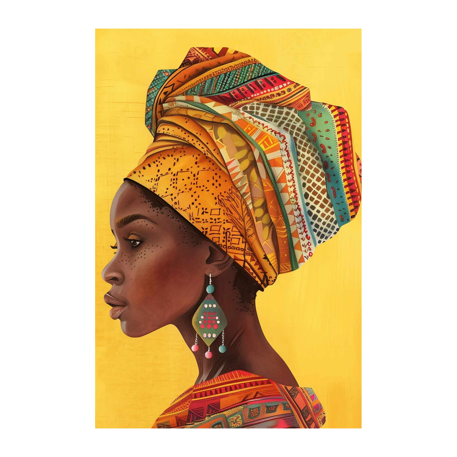 Vibrant African Portrait Wall Art Wall Art
