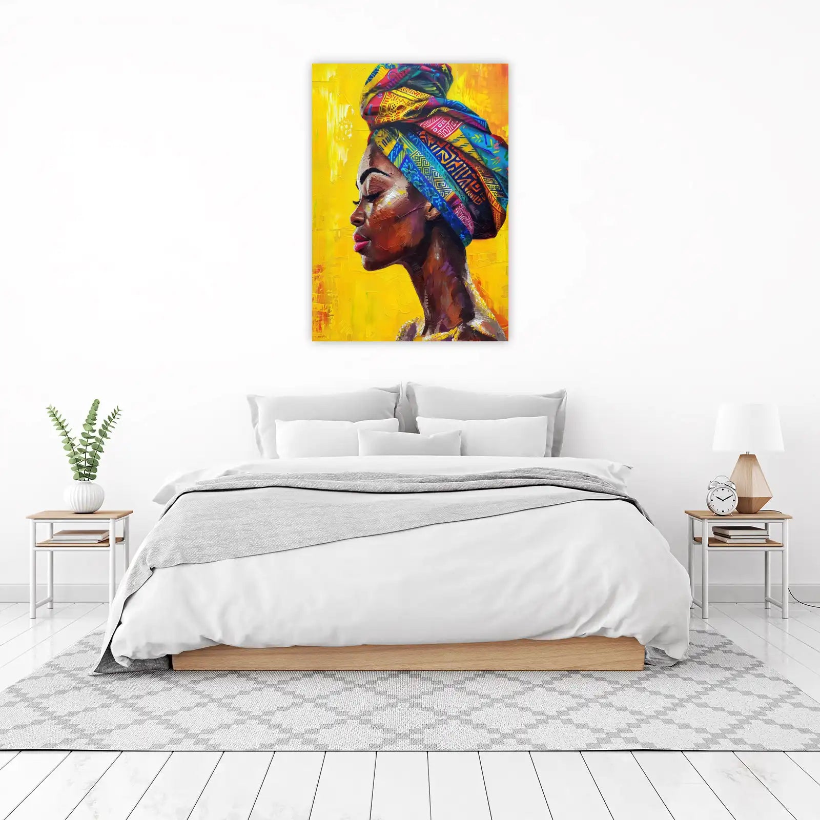 Vibrant African Woman Turban Wall Art
