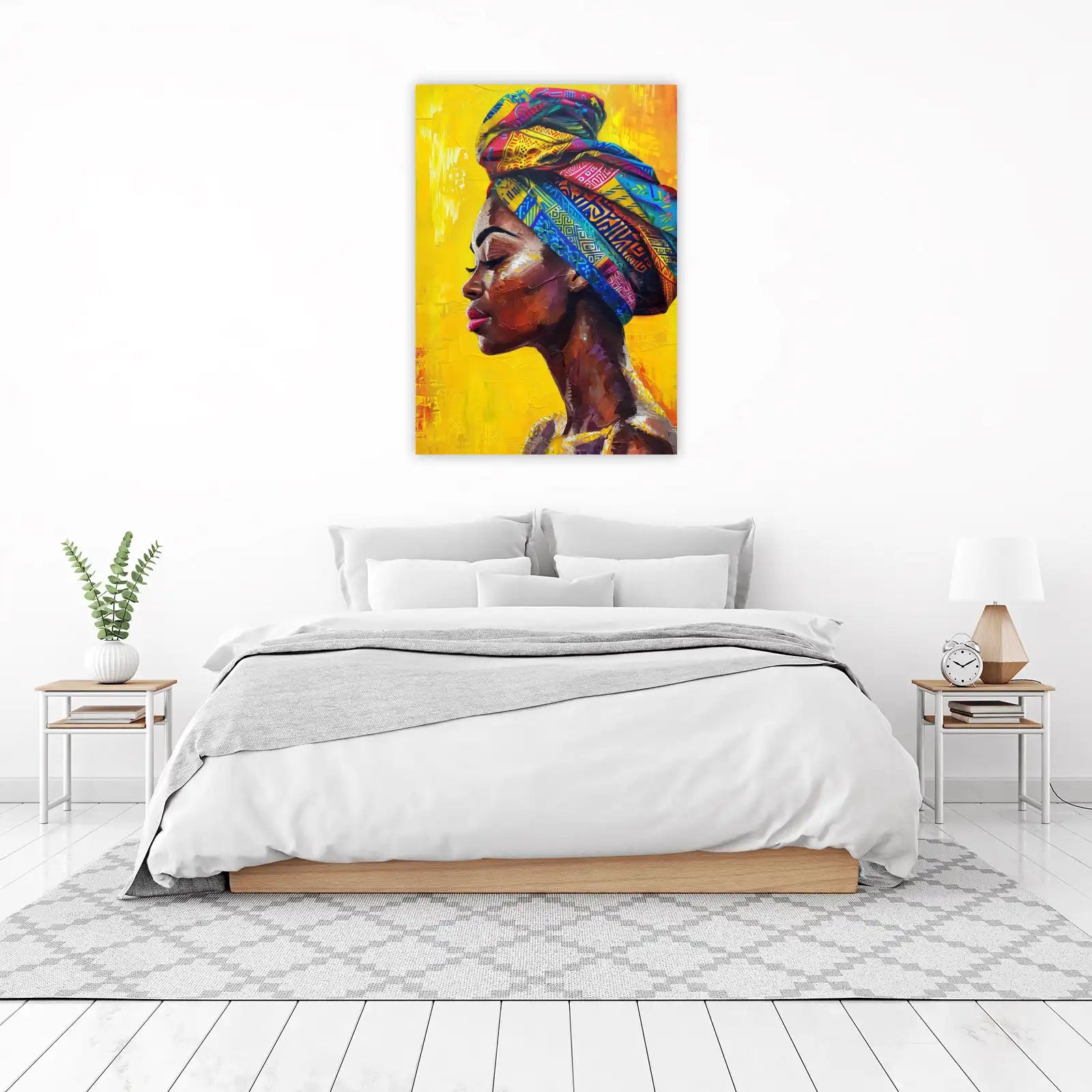 Vibrant African Woman Headwrap Wall Art