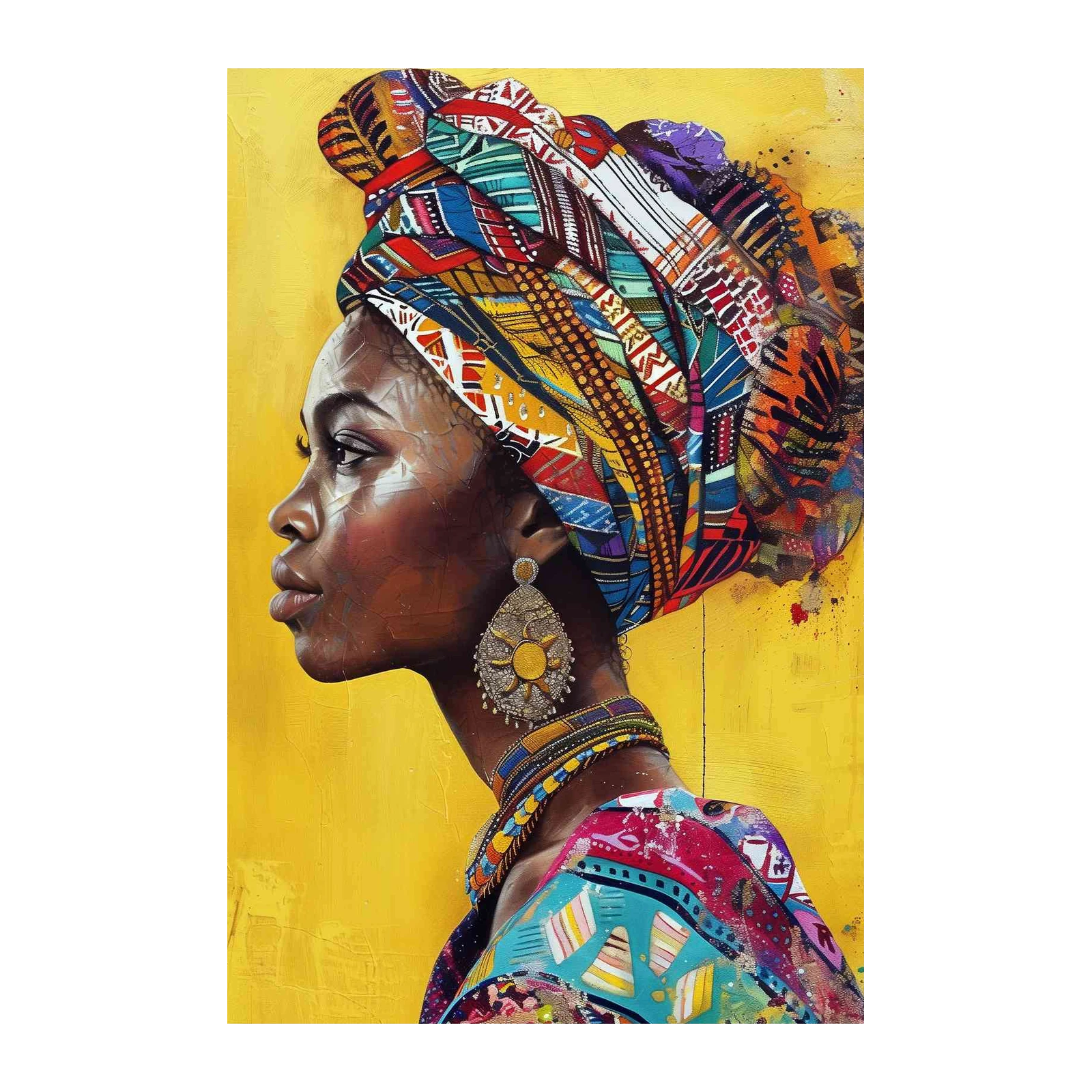 Vibrant African Woman Portrait Wall Art