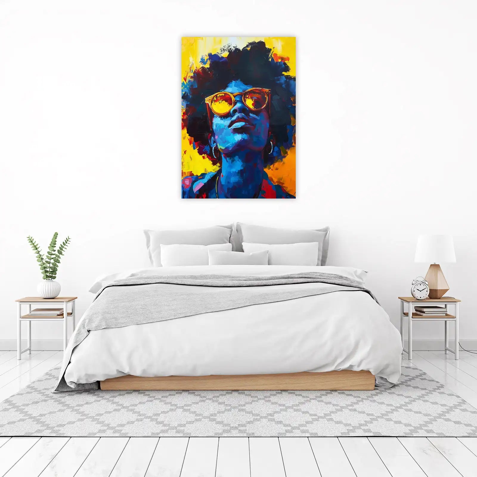 Vibrant Afro Woman Sunglasses Wall Art