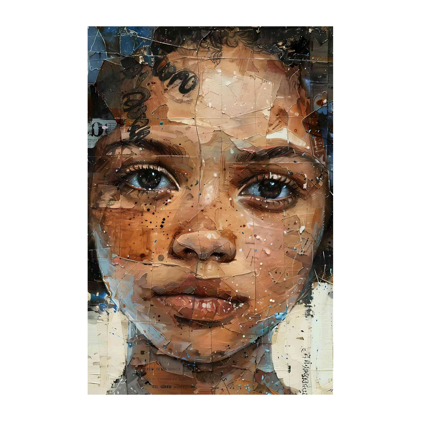Intense Gaze Portrait Mixed Media Wall Art