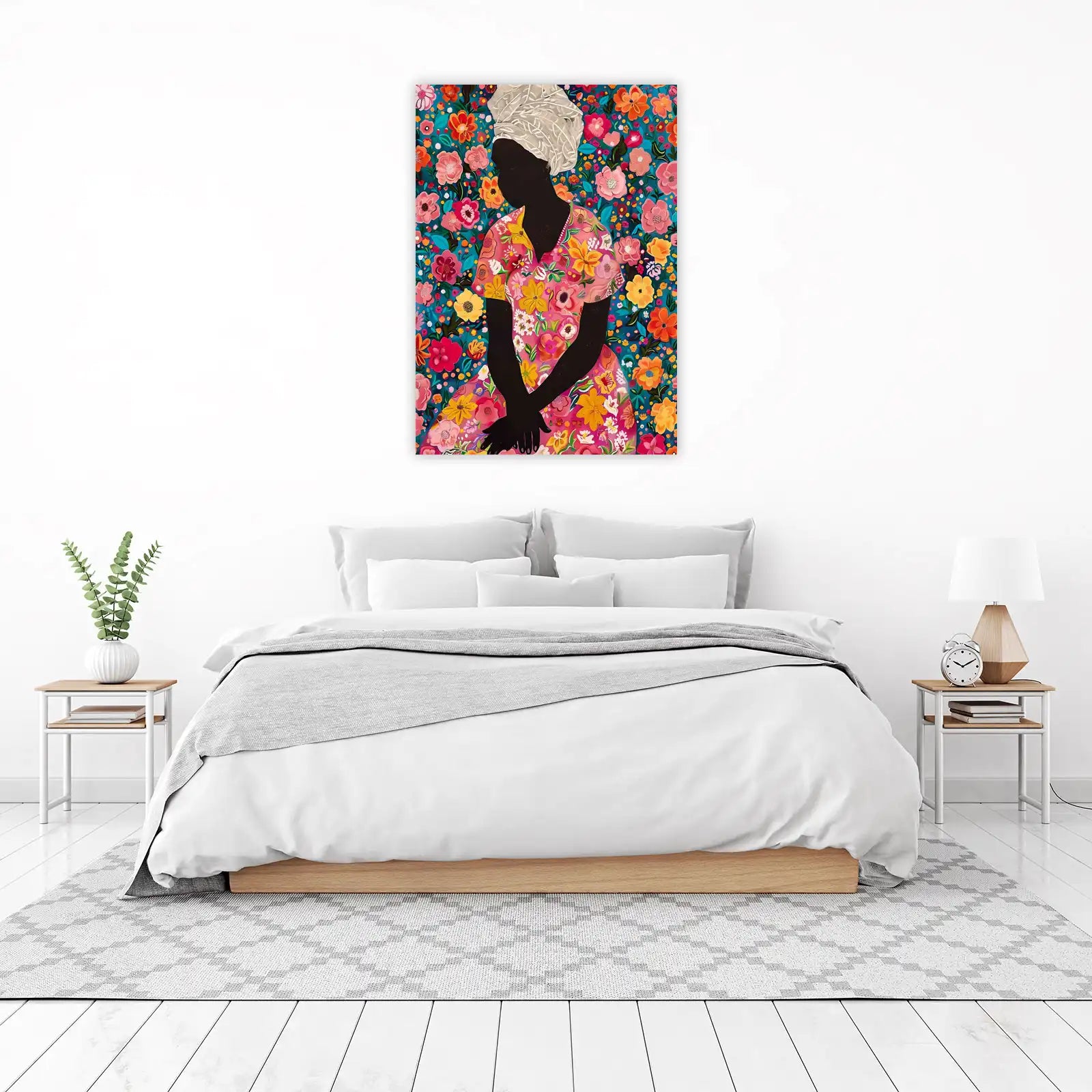 Vibrant Floral Woman Wall Art Wall Art