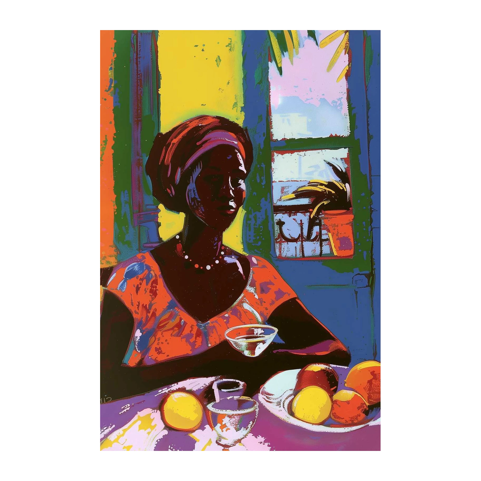 Vibrant Afro-Caribbean Woman Portrait Wall Art