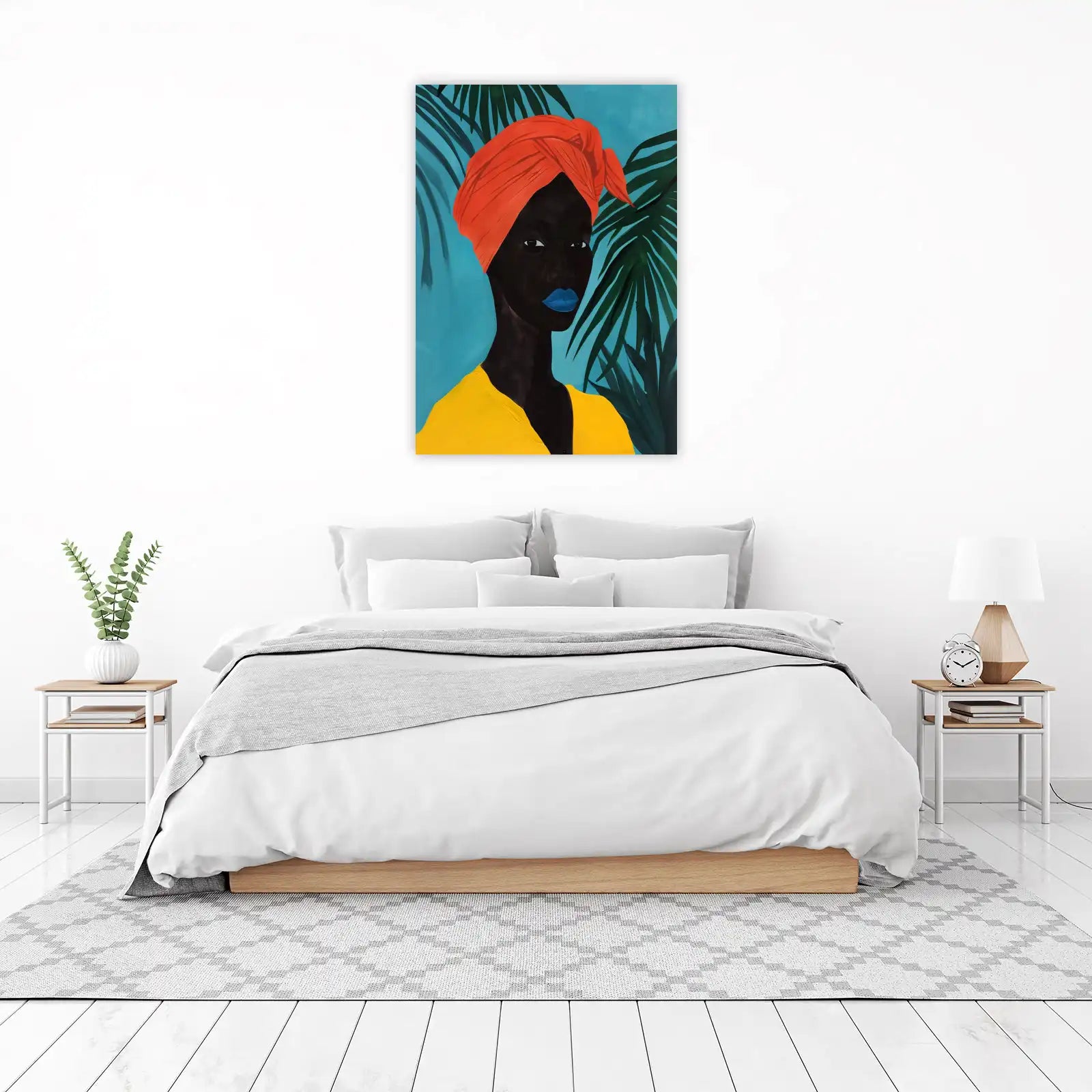 Vibrant Woman Tropical Turban Wall Art