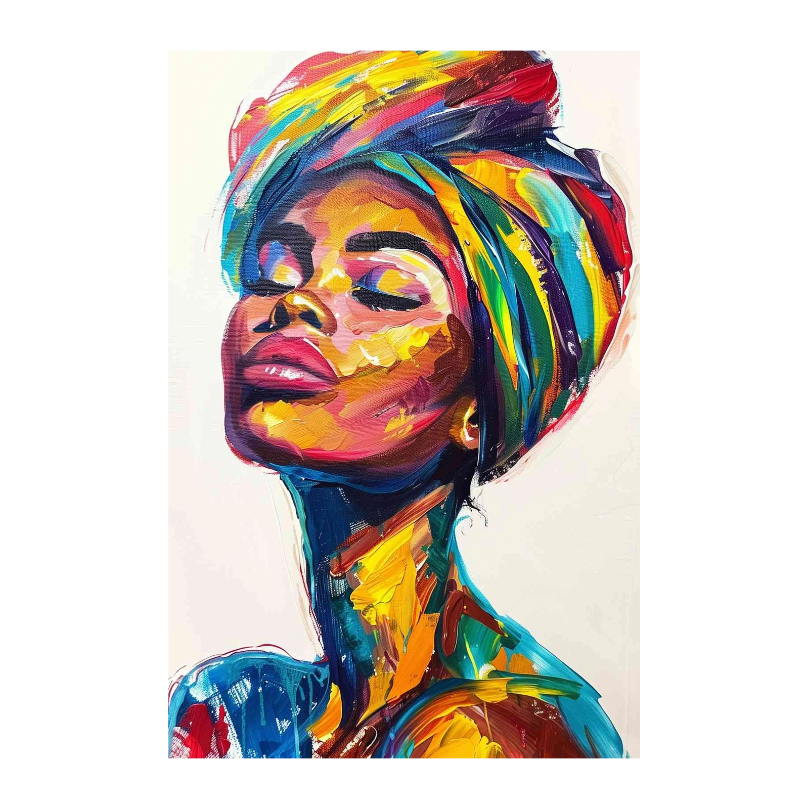 Vibrant Abstract Woman Portrait Wall Art