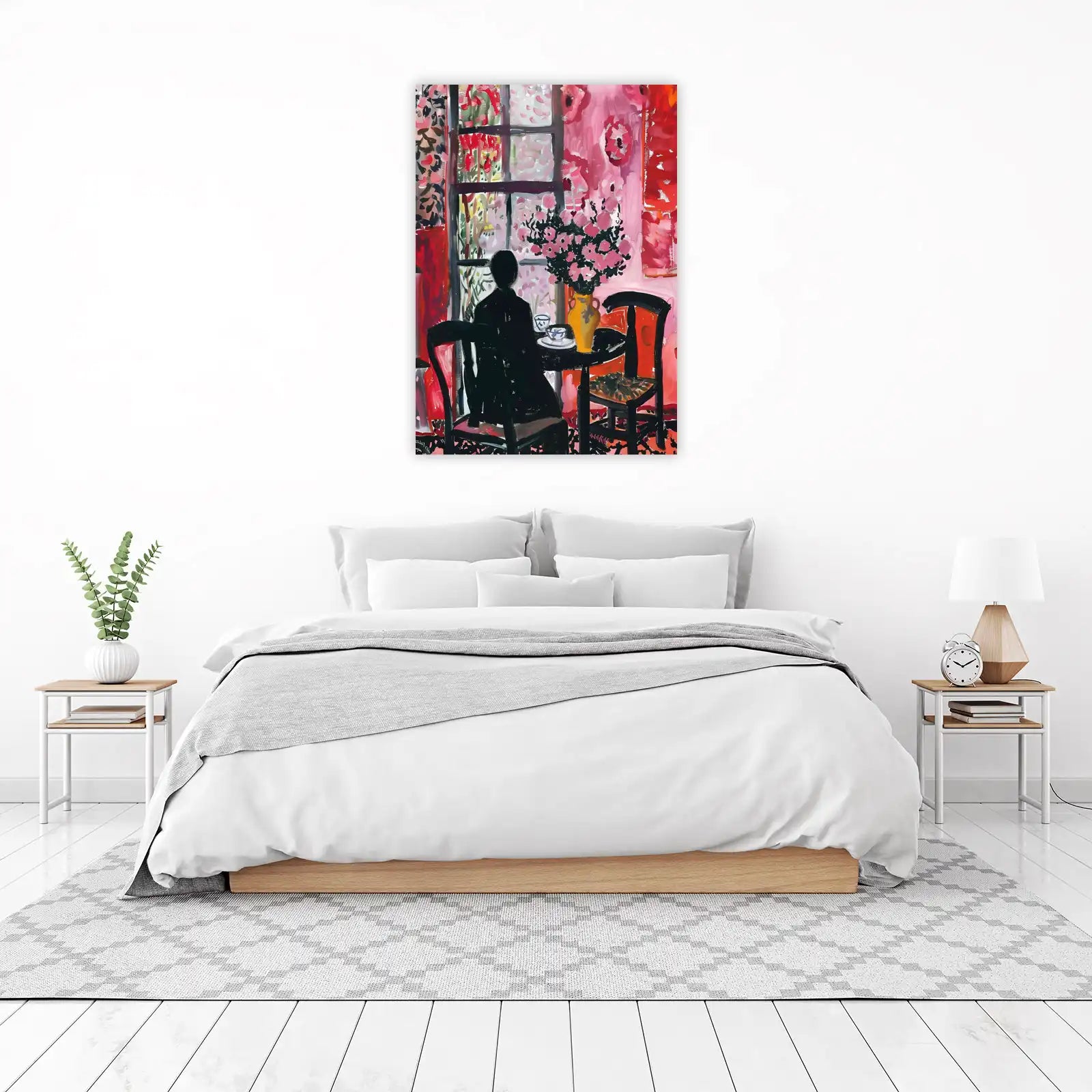 Vibrant Floral Scene & Tea Wall Art