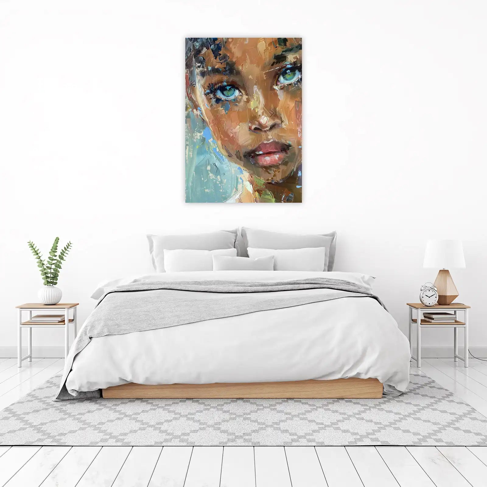 Mesmerizing Eyes Textured Oil Portrait Wall Art