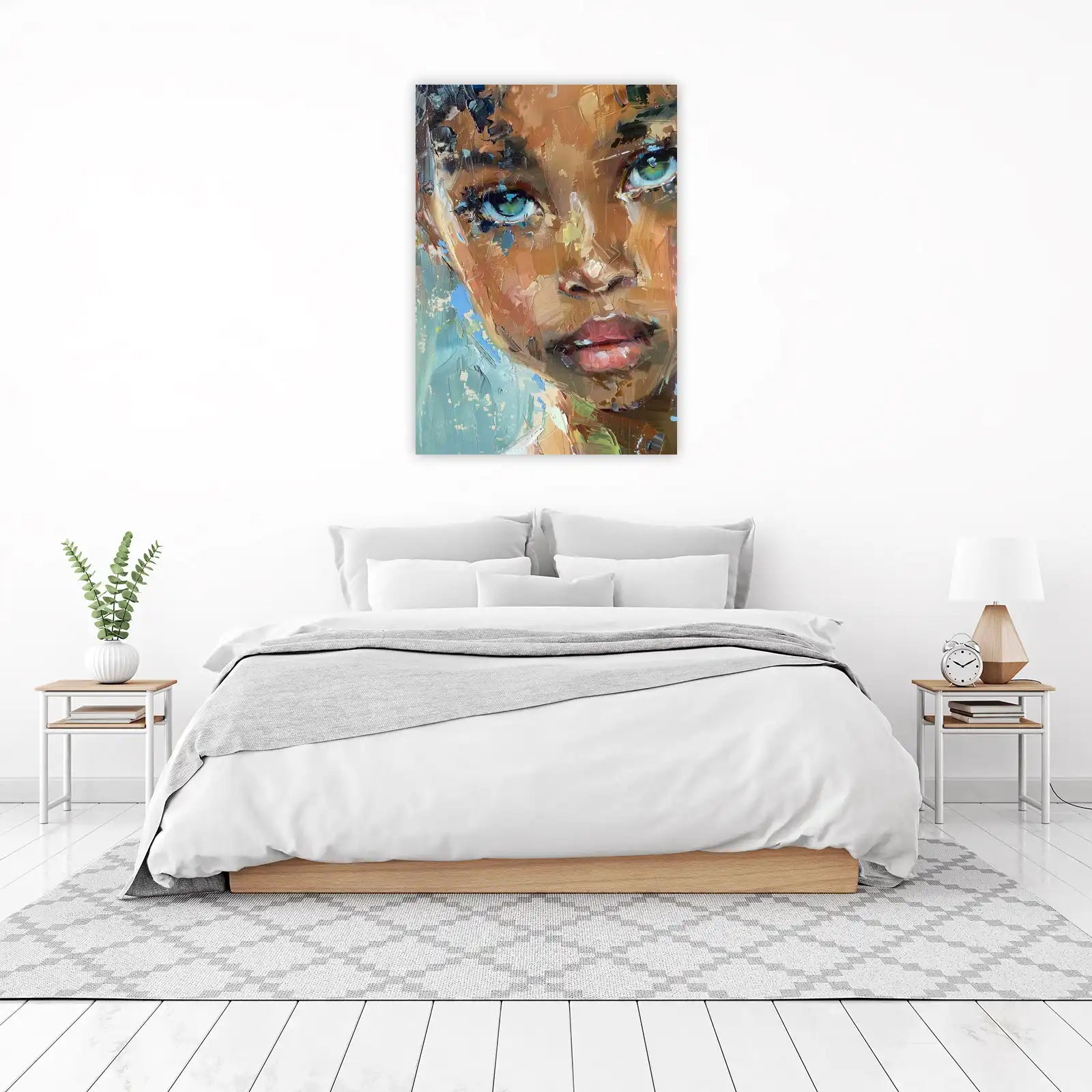 Captivating Portrait Impasto Oil Painting Wall Art