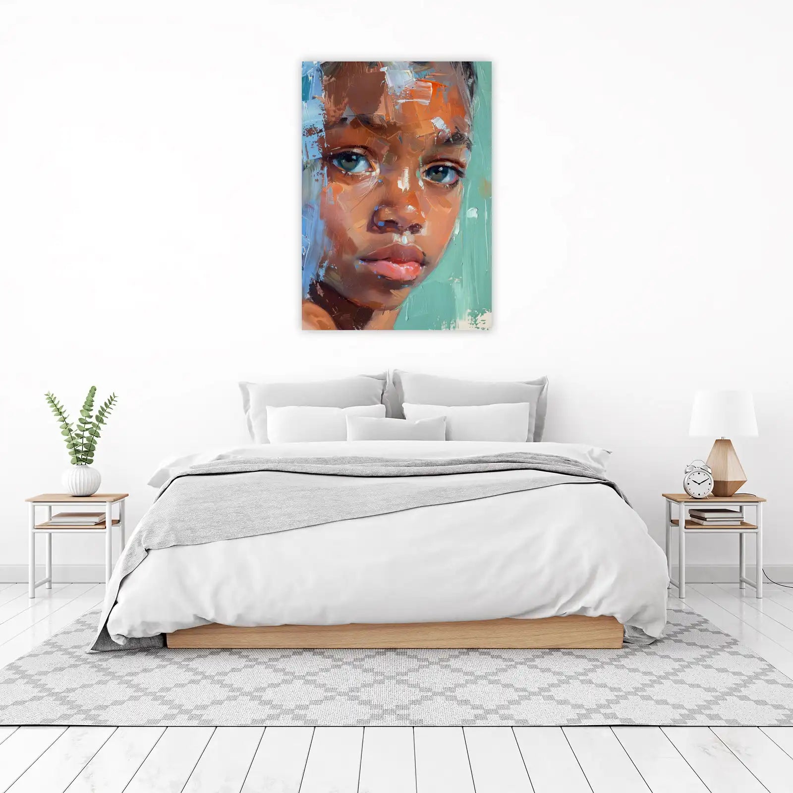 Expressive Portrait of Youth Wall Art