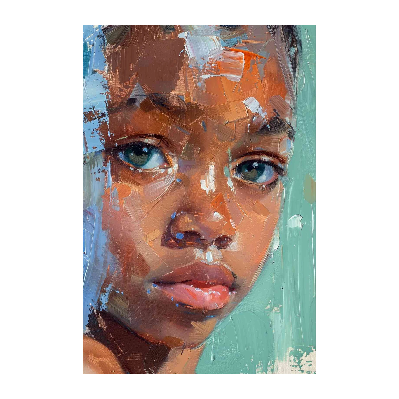 Expressive Portrait of Youth Wall Art