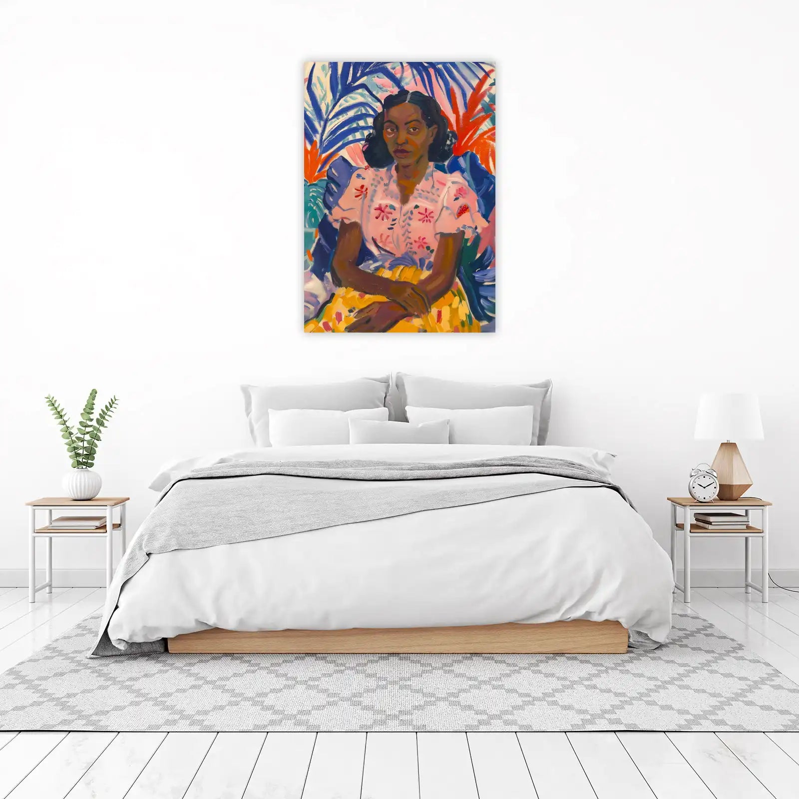 Vibrant Portrait Floral Dress Wall Art