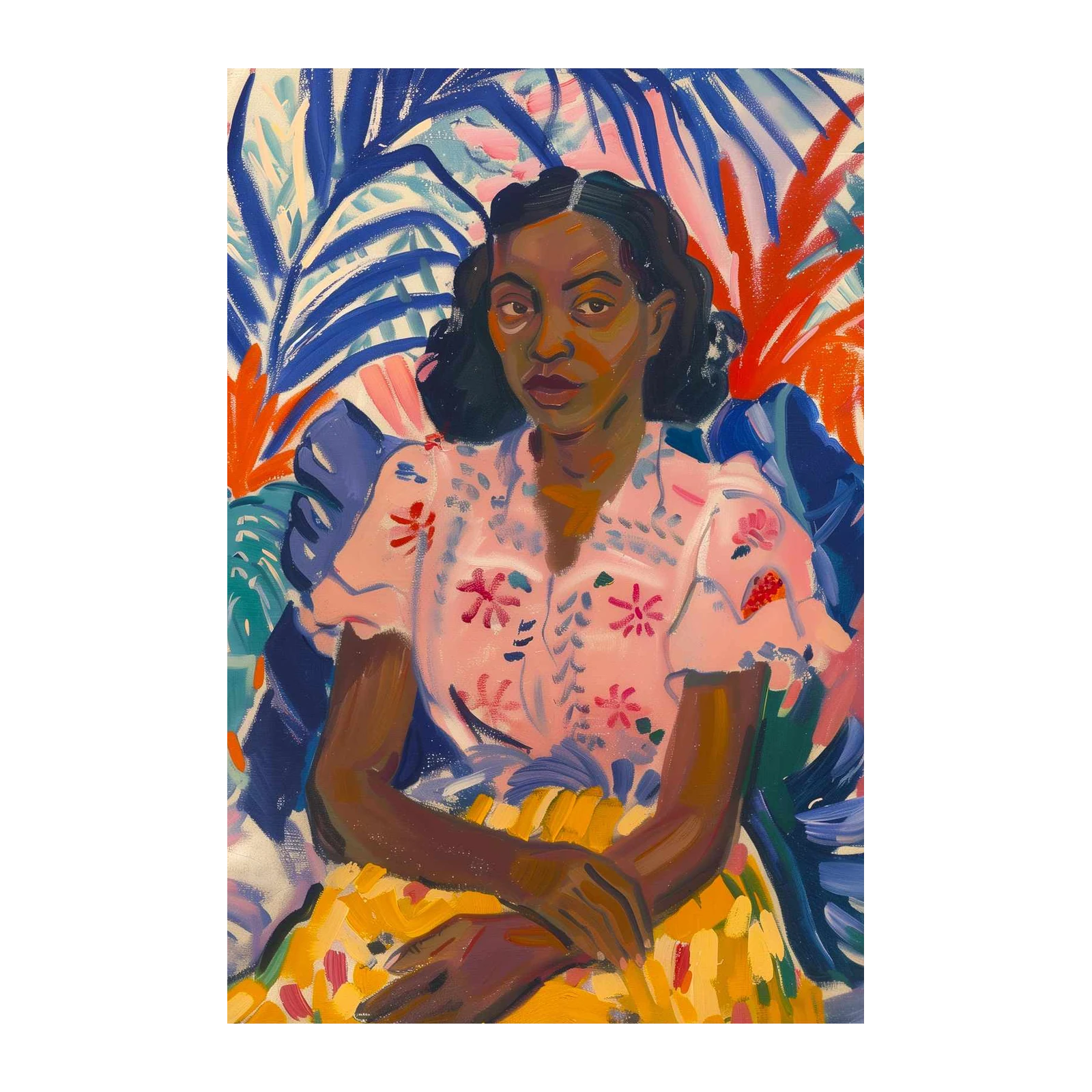 Vibrant Portrait of Elegance Wall Art