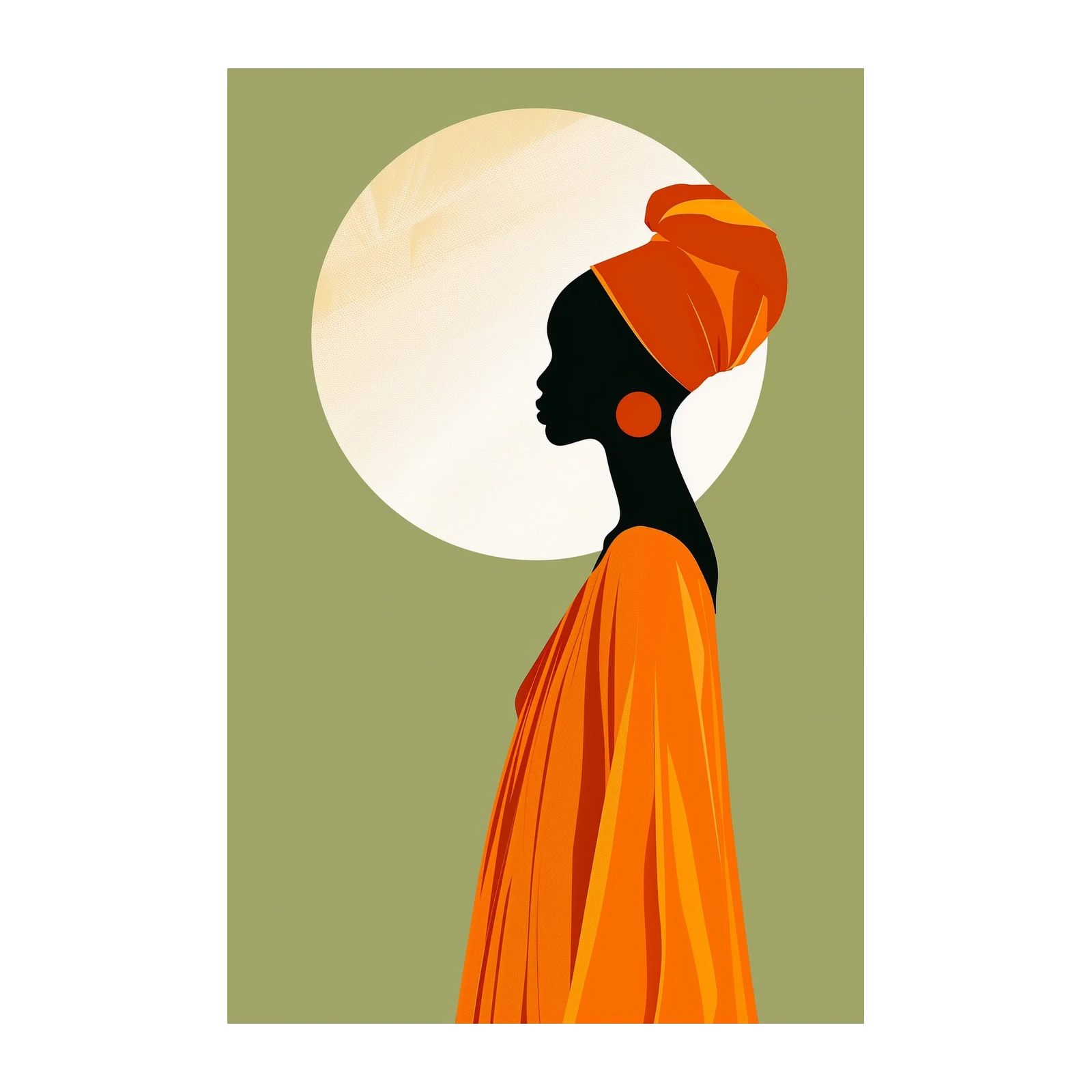 Vibrant African Woman Silhouette Wall Art