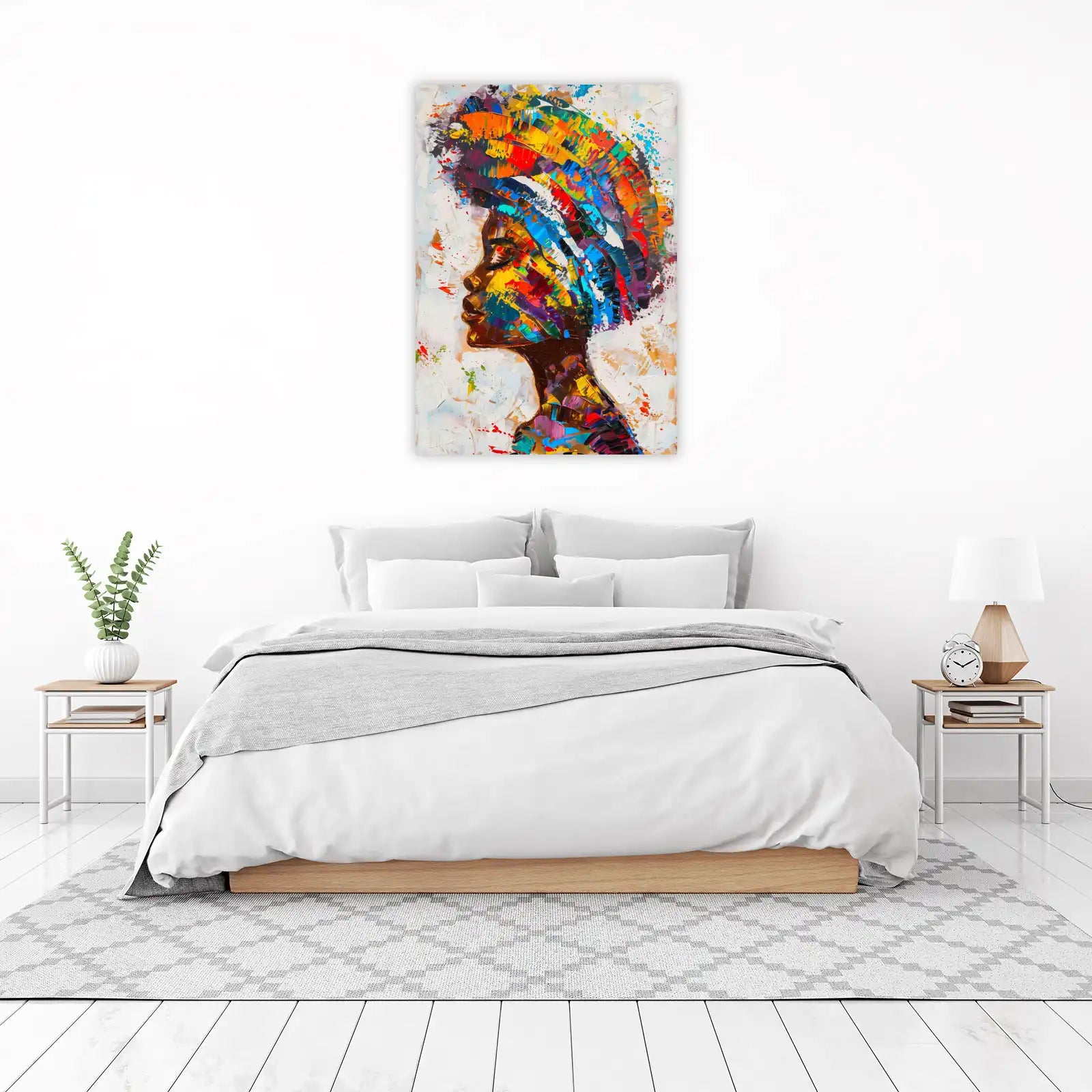 Vibrant Abstract Woman Portrait Wall Art
