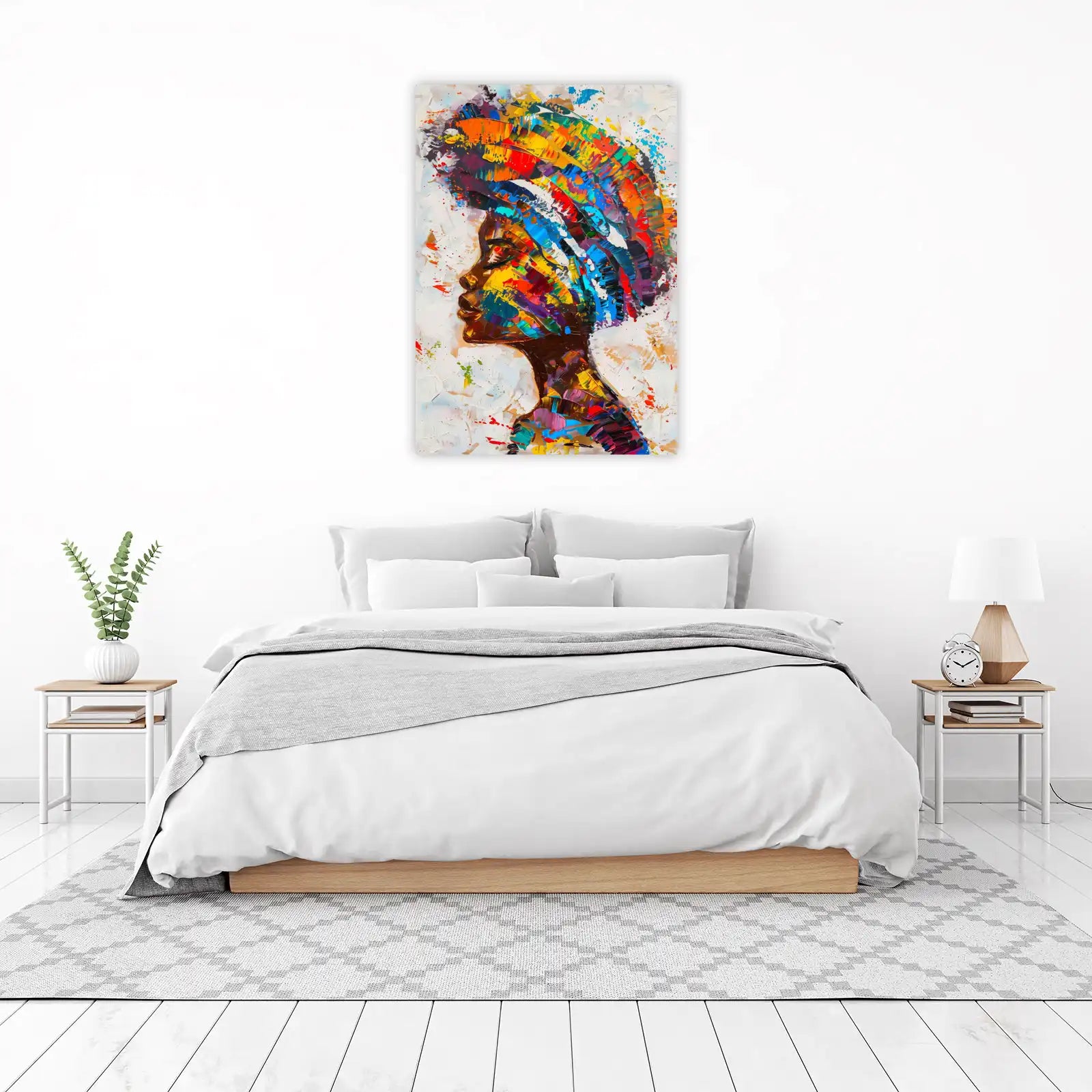 Vibrant African Woman Textured Wall Art