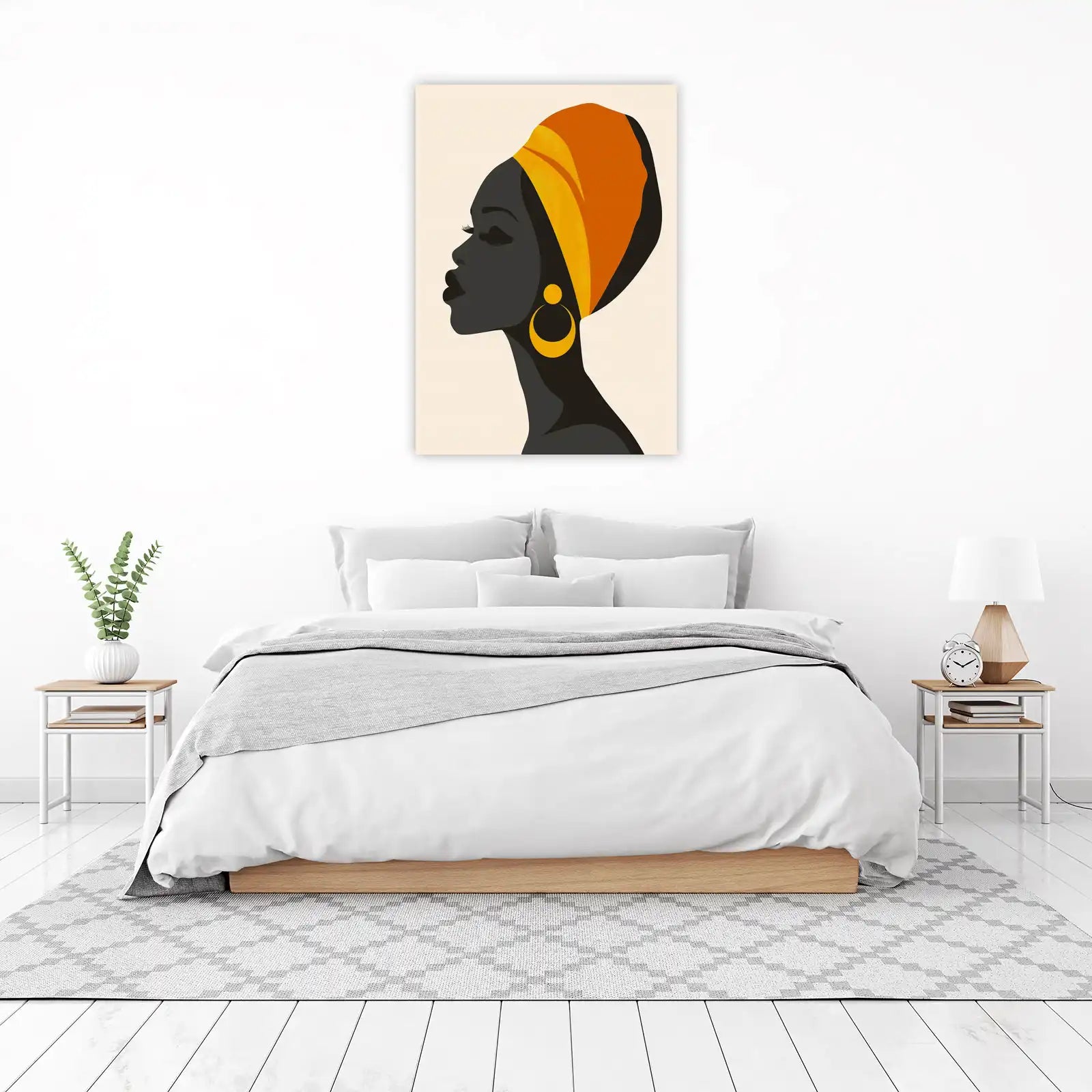 Elegant African Woman Turban Wall Art