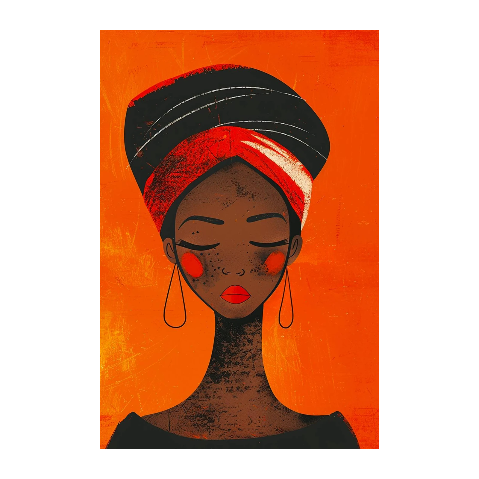 Vibrant African Woman Portrait Wall Art