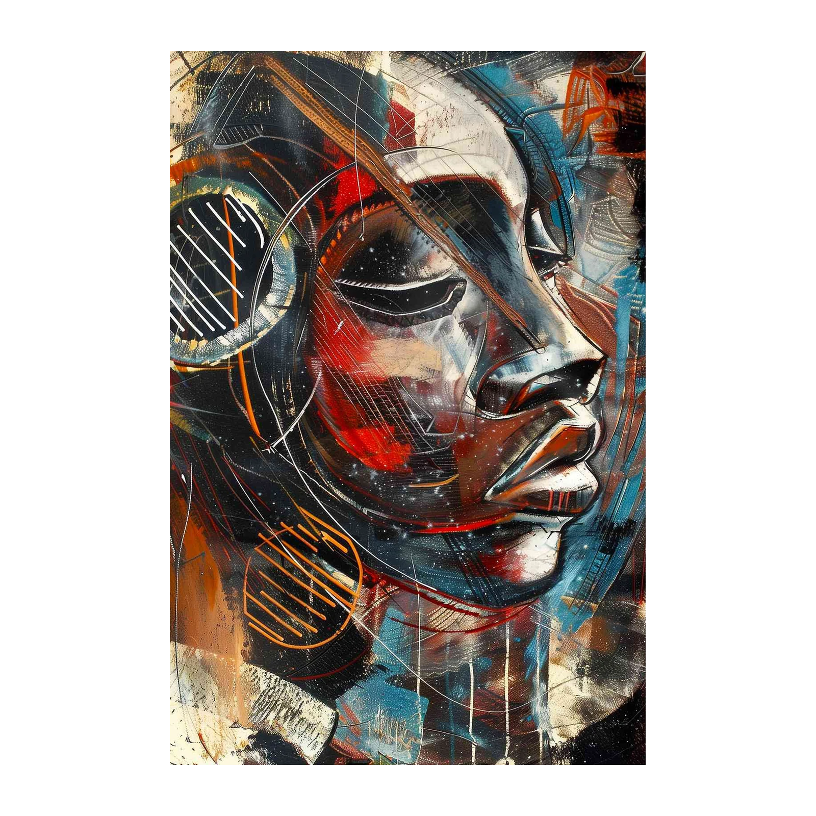 Abstract Futuristic Portrait Wall Art