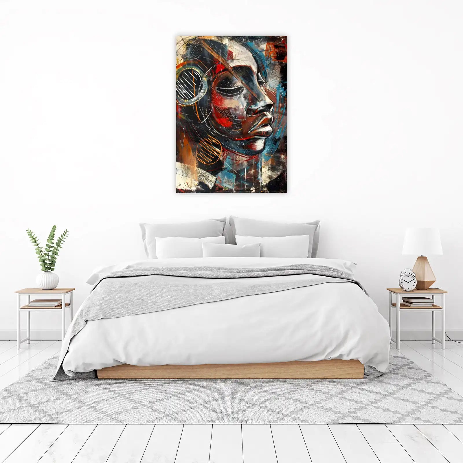 Abstract Face & Bold Colors Wall Art