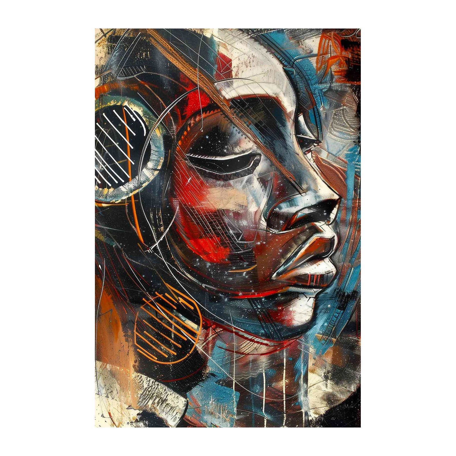 Abstract Face Modern Art Wall Art