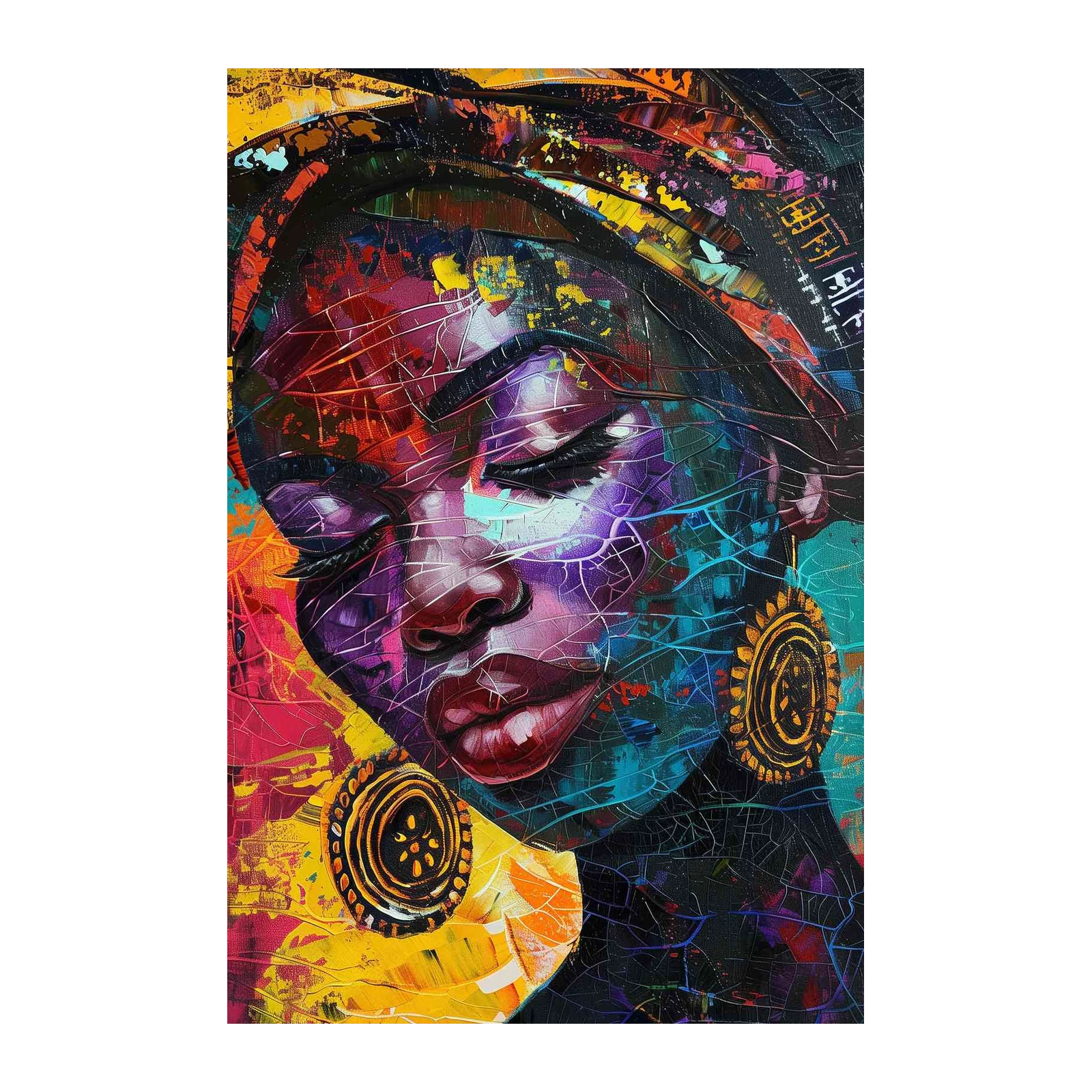 Vibrant African Woman Portrait Wall Art