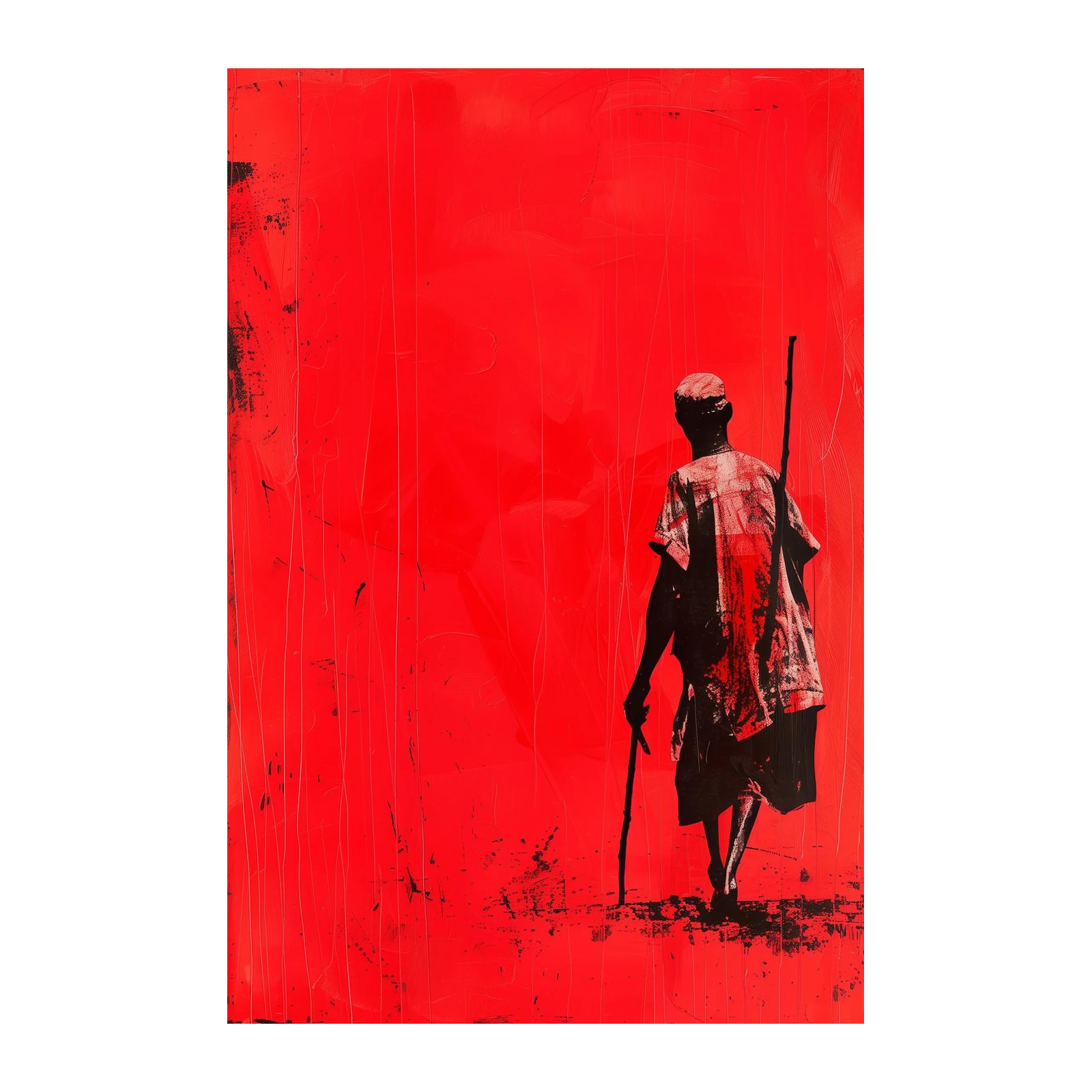 Bold Wanderer Red Abstract Wall Art