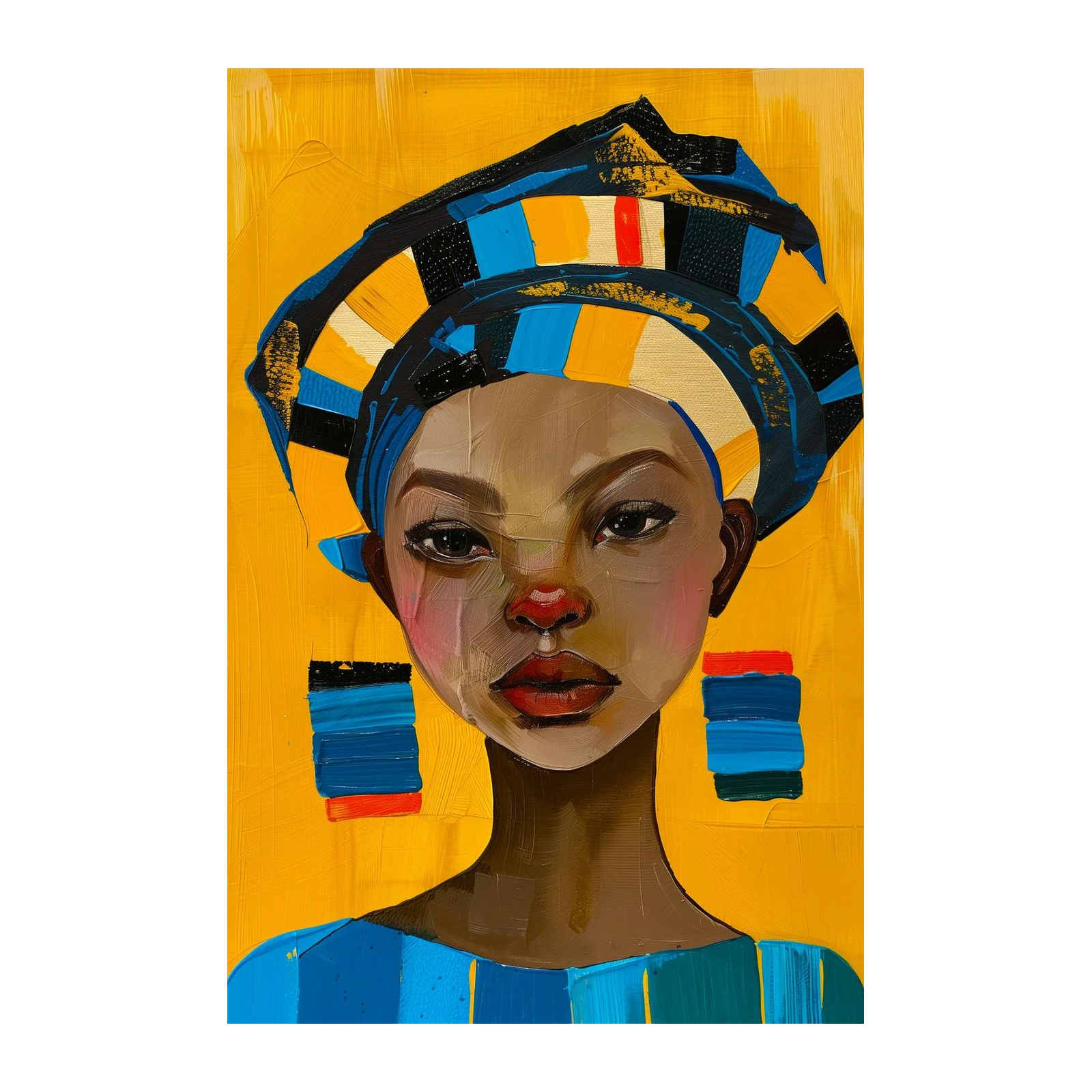 Vibrant Portrait African Woman Wall Art