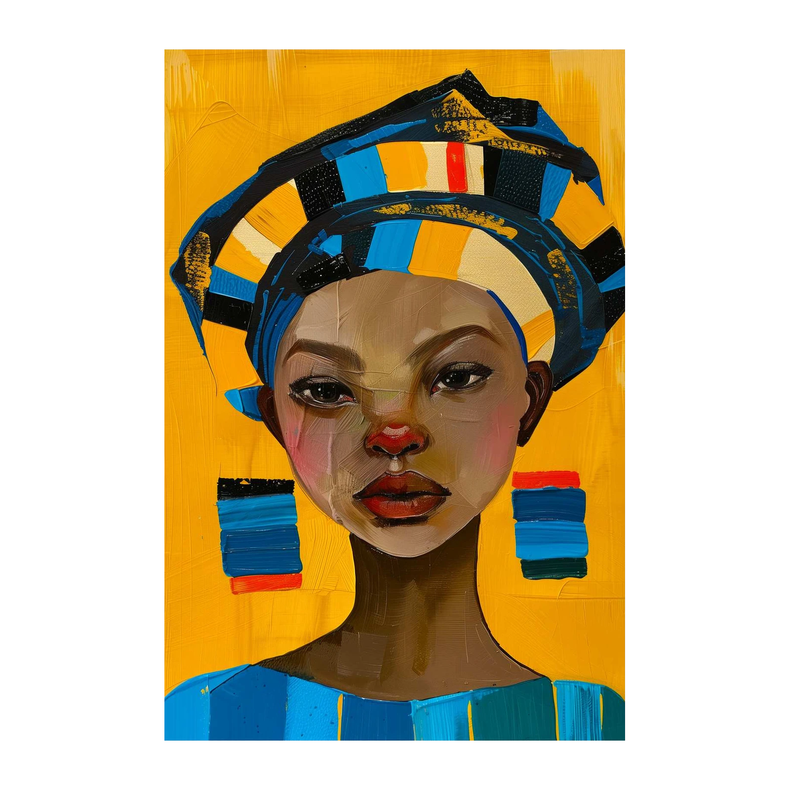 Vibrant Portrait Bold African Woman Wall Art